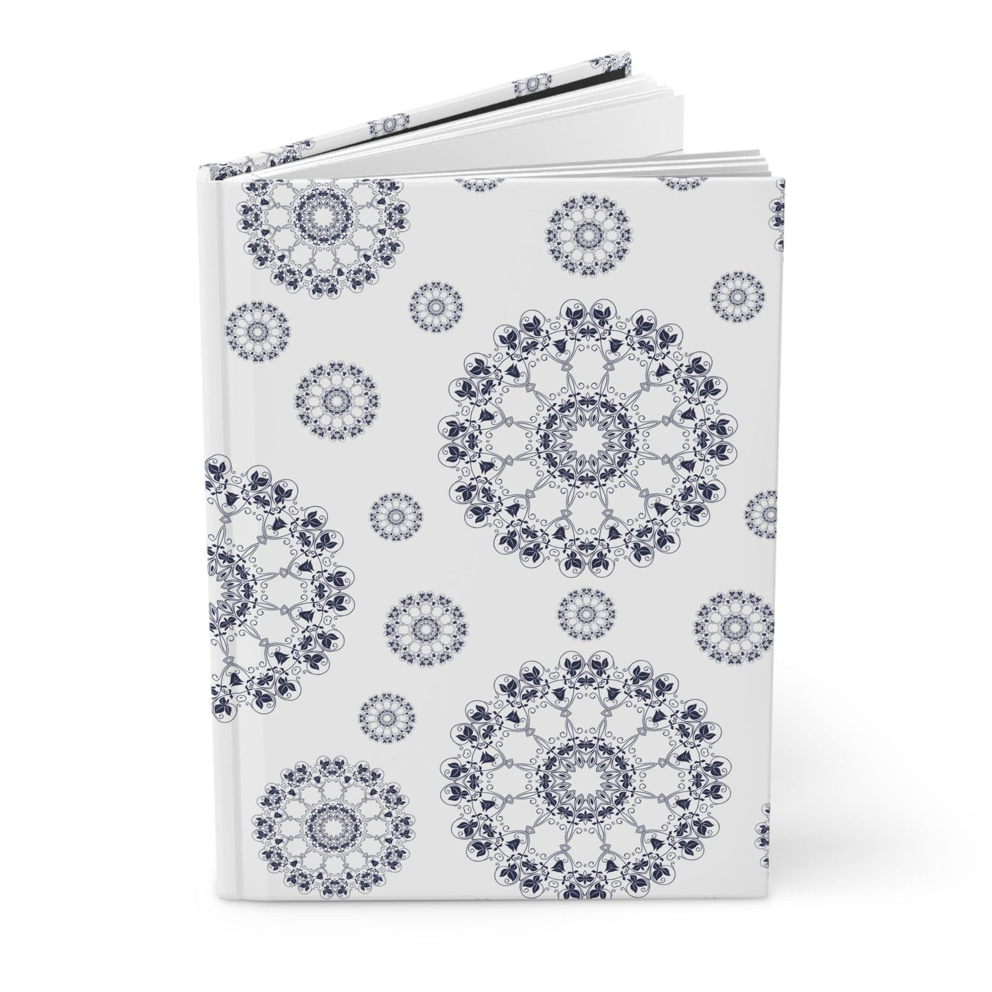 Elegant Floral Hardcover Journal, Inspirational Writing Notebook, Gift for Writers, Mandala Design, Birthday, Journaling Essentials