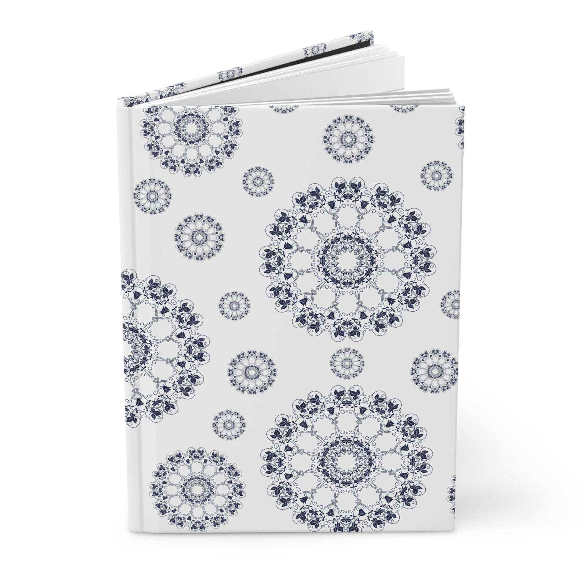 Elegant Floral Hardcover Journal, Inspirational Writing Notebook, Gift for Writers, Mandala Design, Birthday, Journaling Essentials