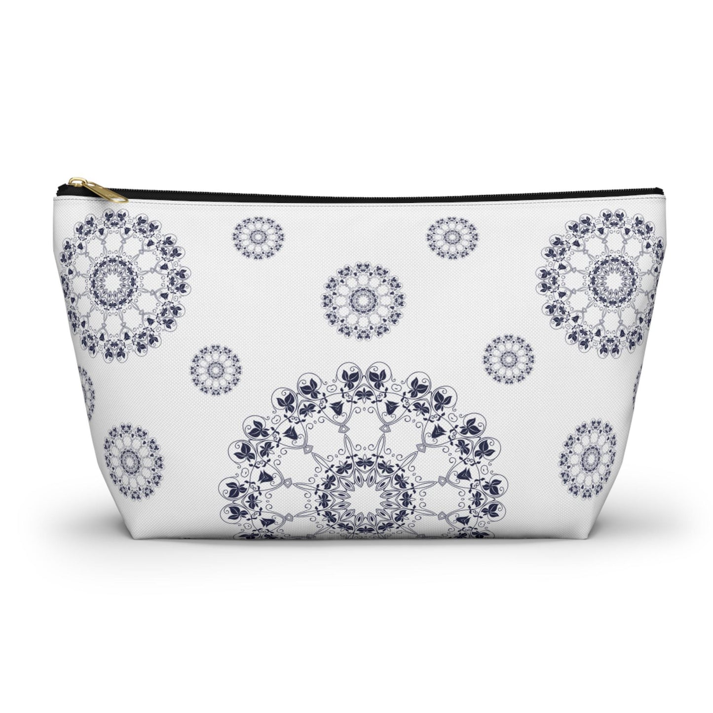 Elegant Mandala Accessory Pouch, Makeup Bag, Travel Organizer, Gift for Her, Floral Design