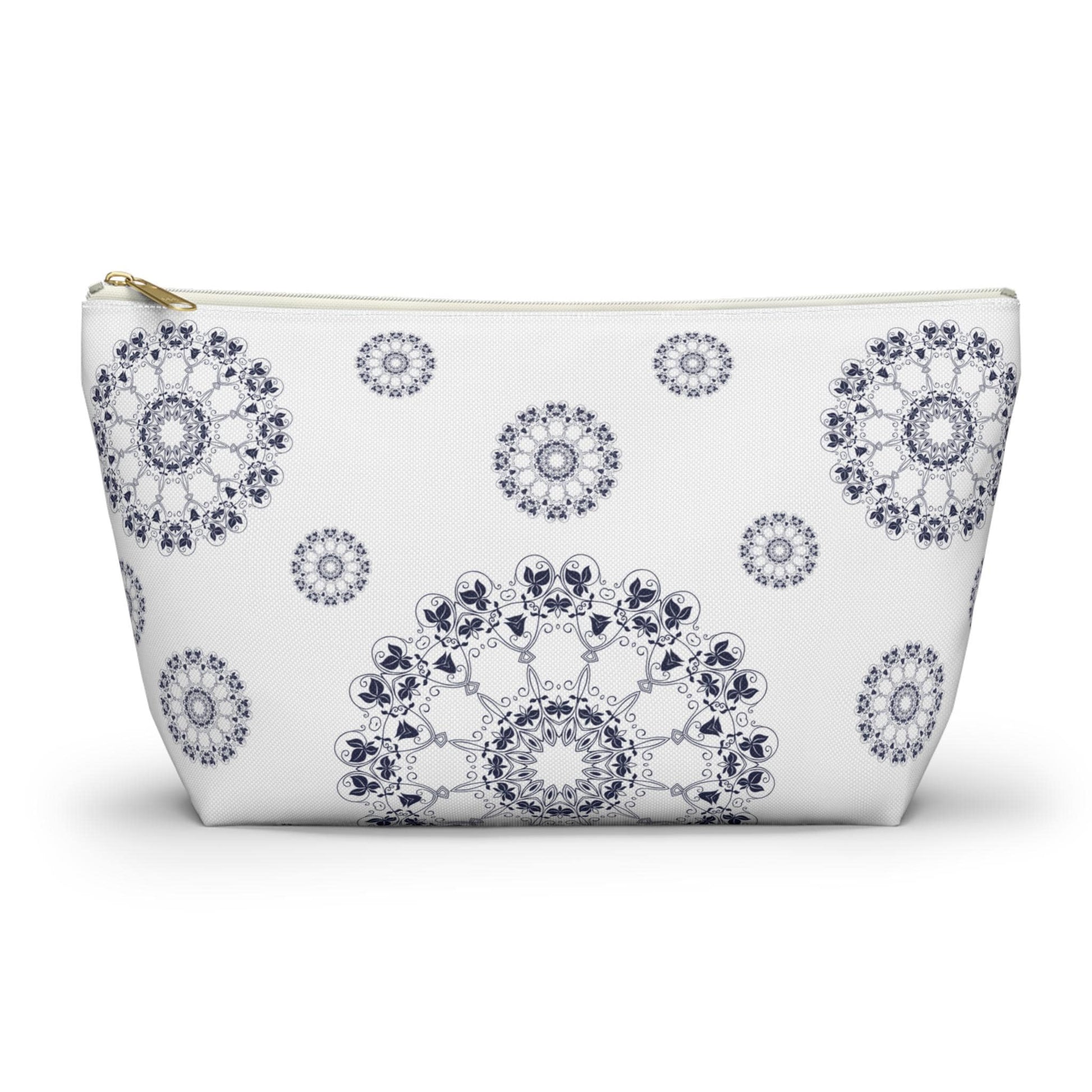 Elegant Mandala Accessory Pouch, Makeup Bag, Travel Organizer, Gift for Her, Floral Design