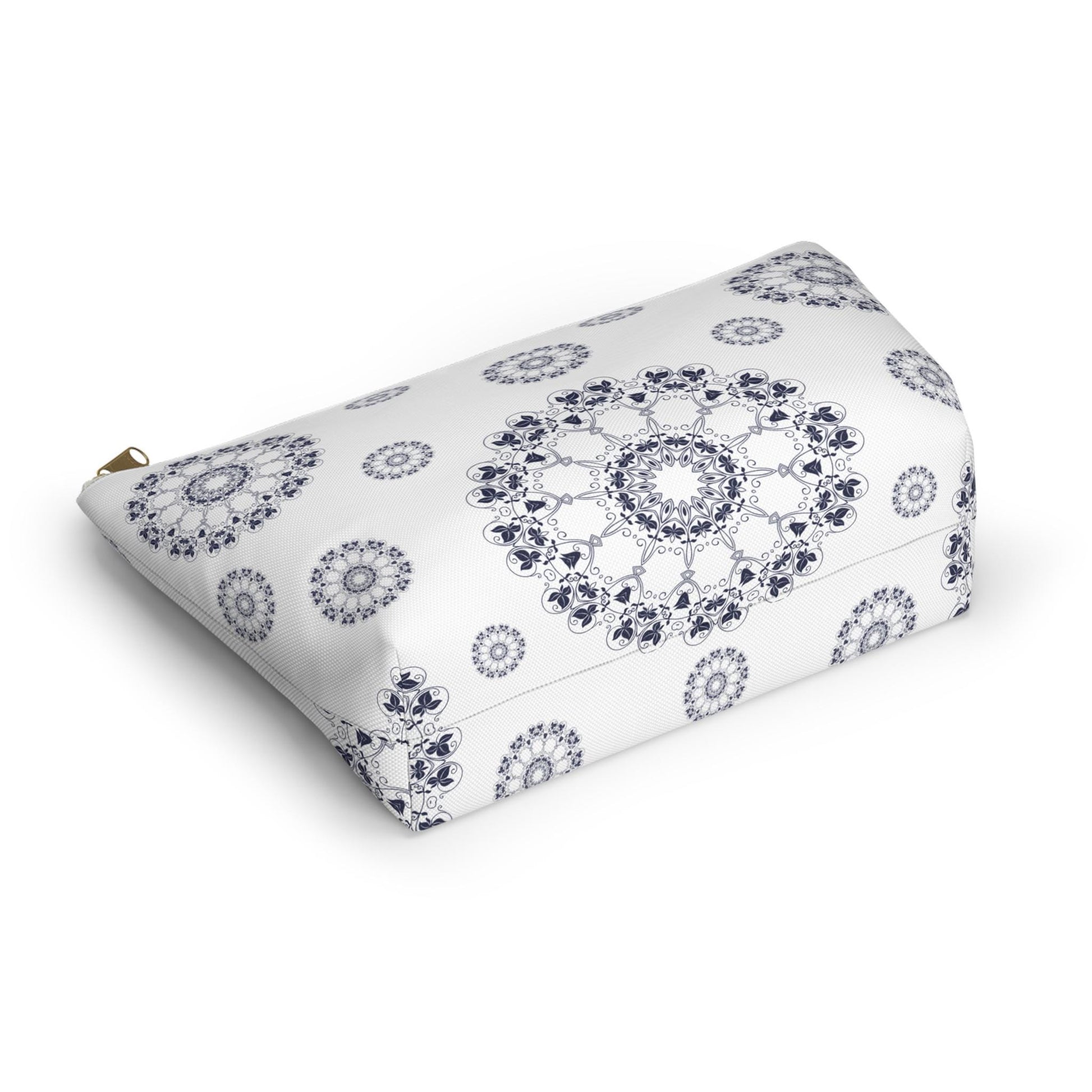 Elegant Mandala Accessory Pouch, Makeup Bag, Travel Organizer, Gift for Her, Floral Design