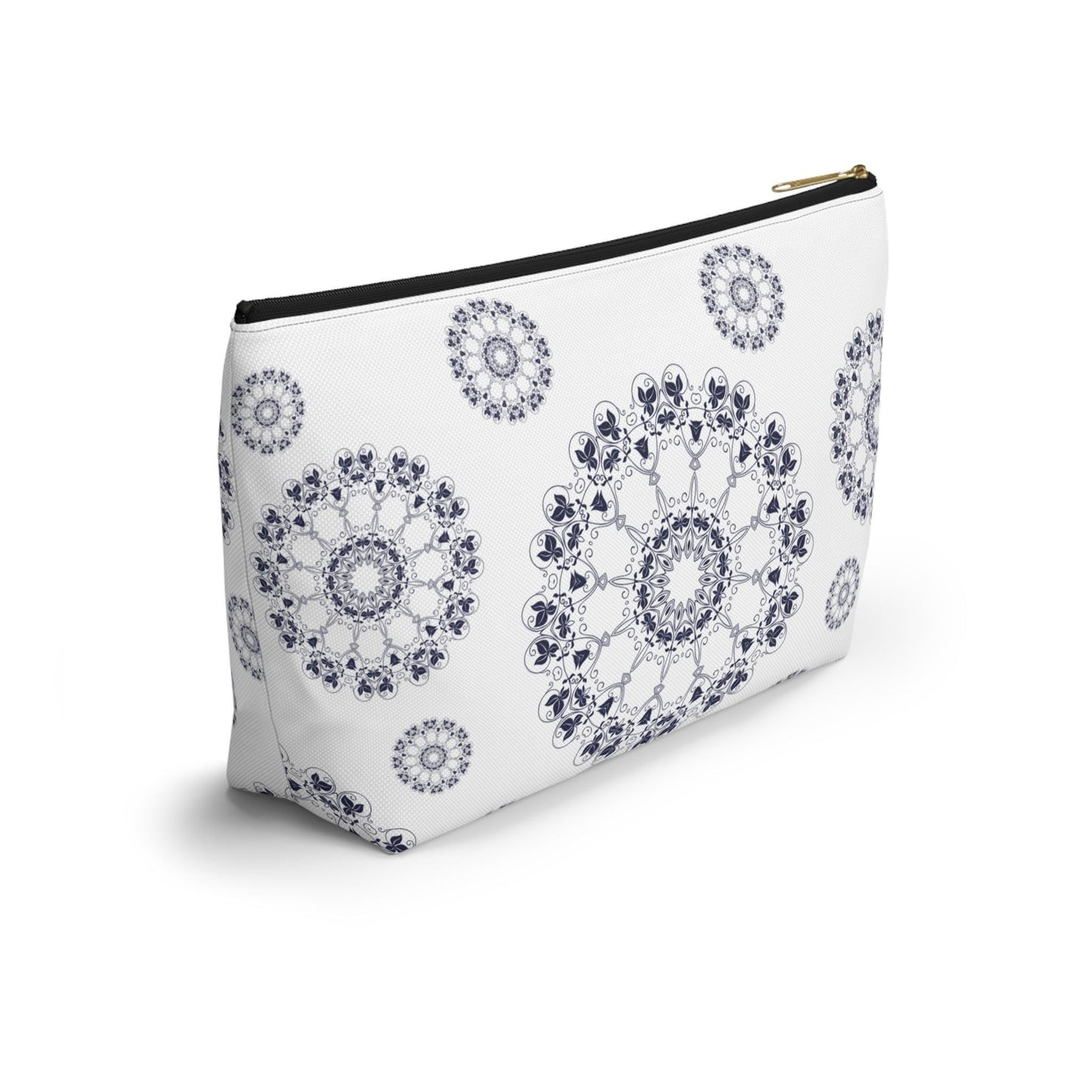 Elegant Mandala Accessory Pouch, Makeup Bag, Travel Organizer, Gift for Her, Floral Design