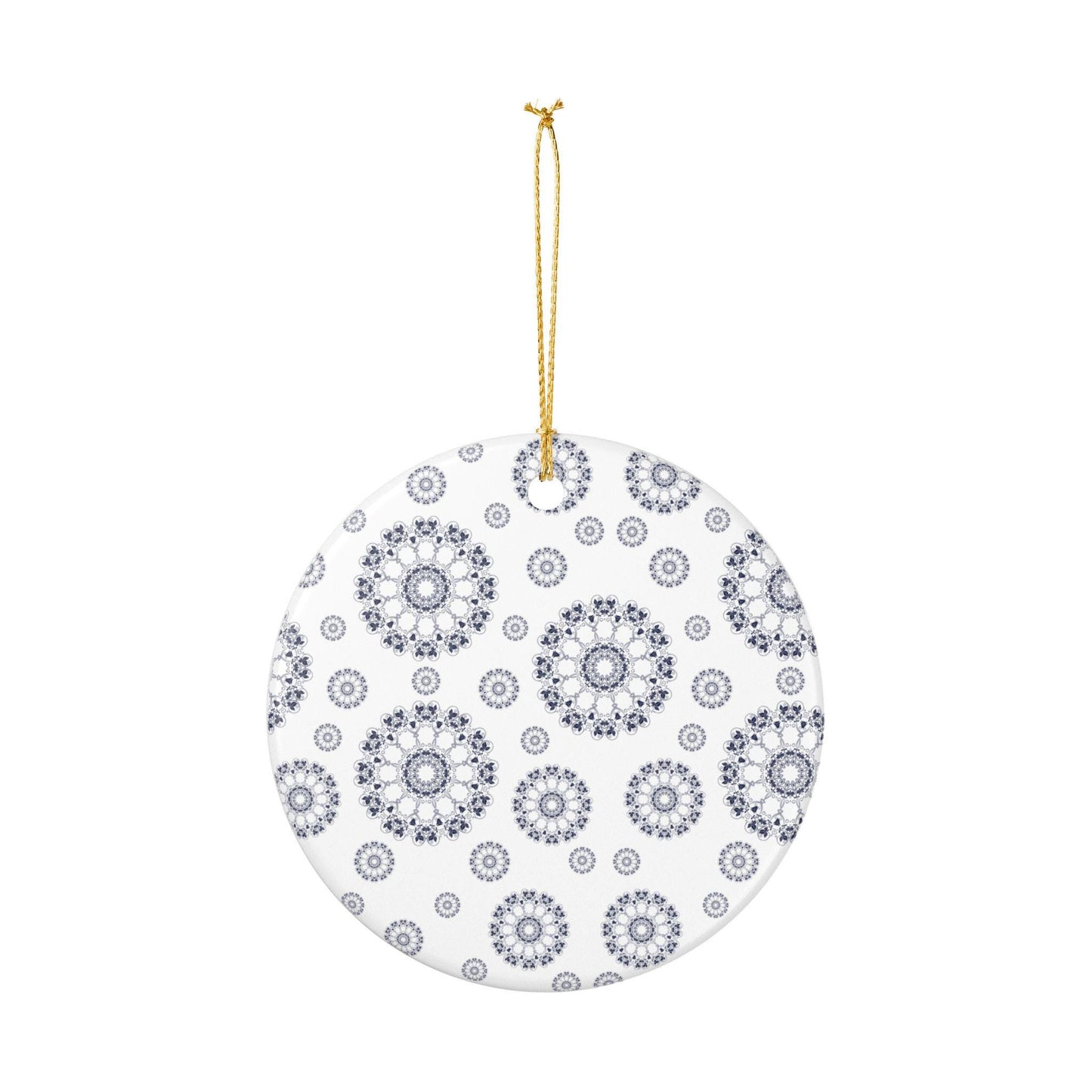 Elegant Ceramic Ornament for Home Décor, Holiday Tree Decoration, Personalized Gift, Wedding Favor, Festive Hanging Decor