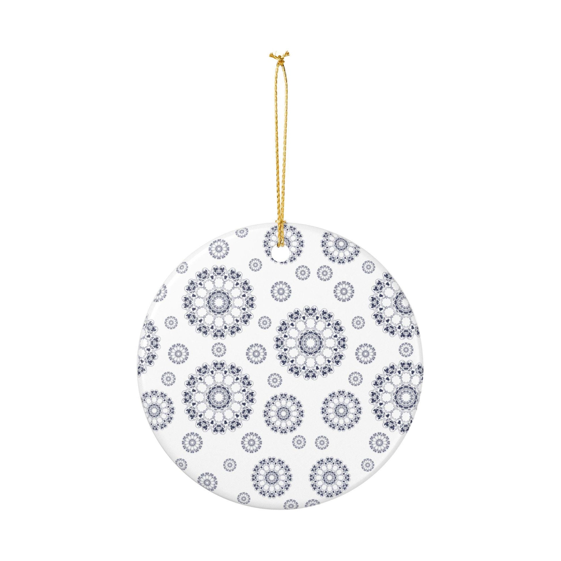 Elegant Ceramic Ornament for Home Décor, Holiday Tree Decoration, Personalized Gift, Wedding Favor, Festive Hanging Decor