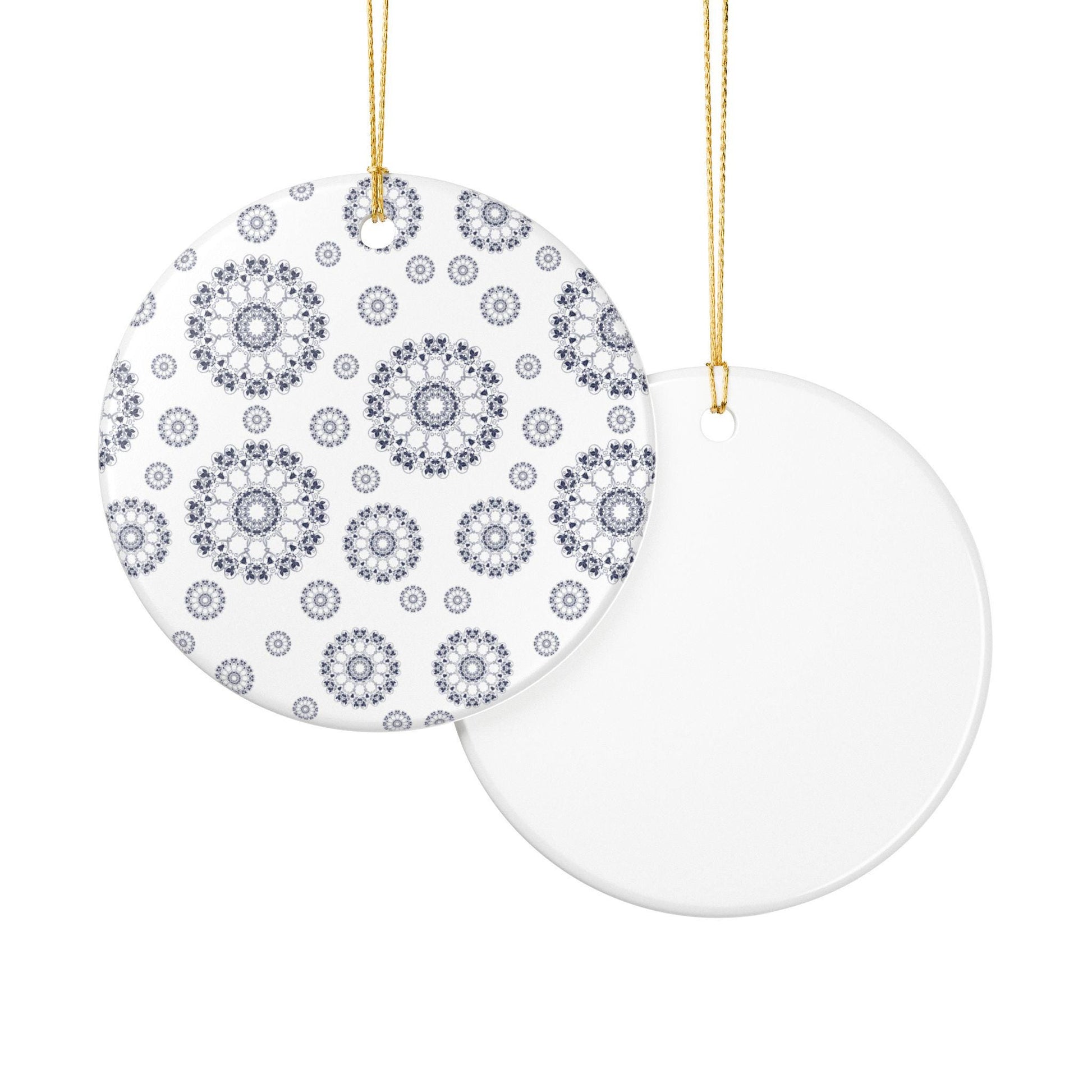 Elegant Ceramic Ornament for Home Décor, Holiday Tree Decoration, Personalized Gift, Wedding Favor, Festive Hanging Decor