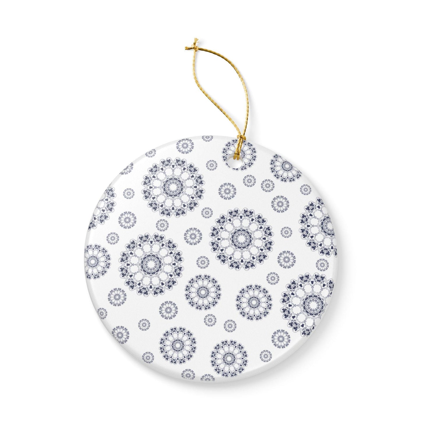 Elegant Ceramic Ornament for Home Décor, Holiday Tree Decoration, Personalized Gift, Wedding Favor, Festive Hanging Decor