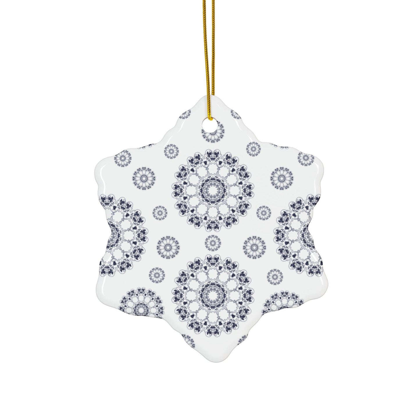 Elegant Ceramic Ornaments, Mandala Pattern Holiday Decor, 2-Sided Print, Gift for Christmas, Home Decoration, Set of 1, 3, 5, 10