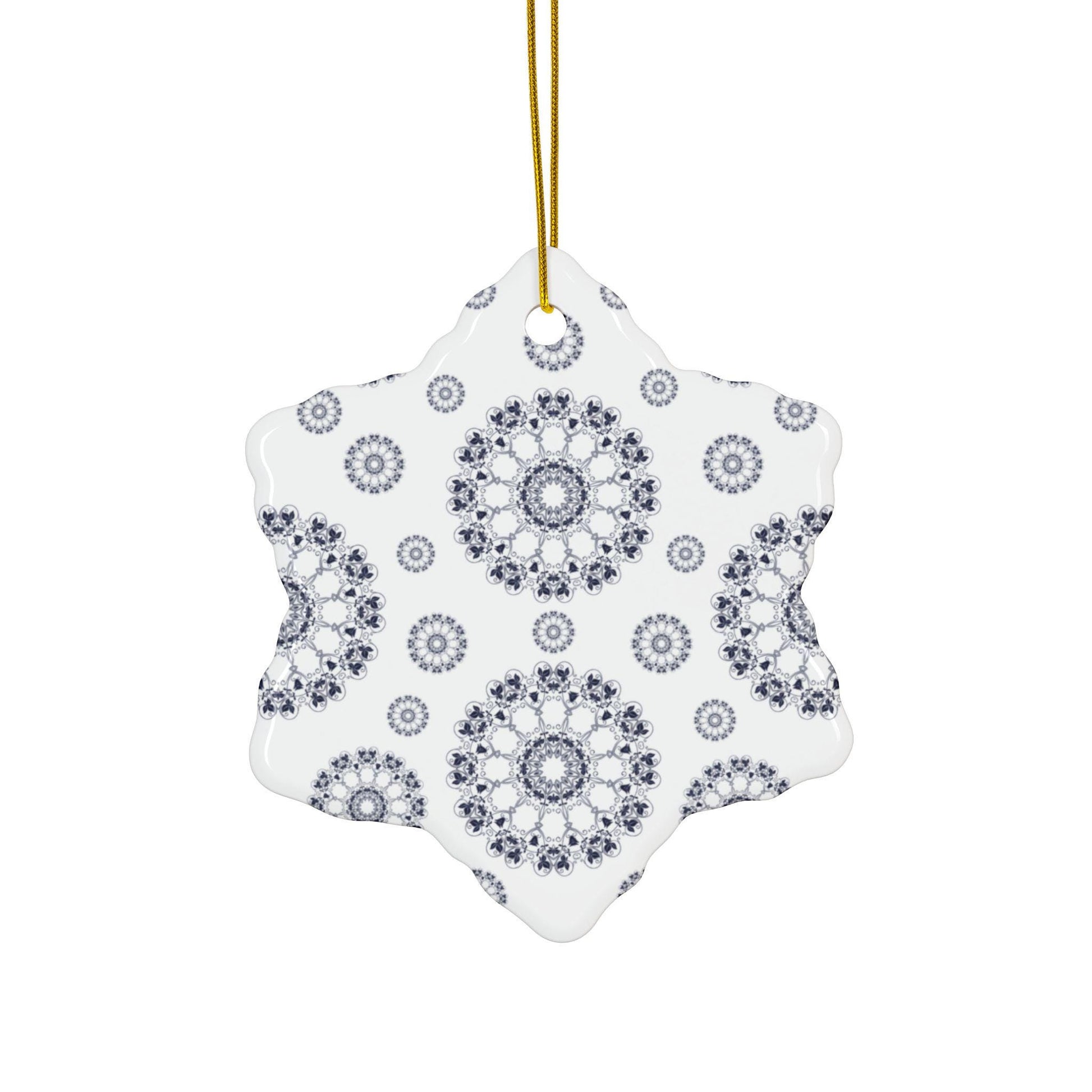 Elegant Ceramic Ornaments, Mandala Pattern Holiday Decor, 2-Sided Print, Gift for Christmas, Home Decoration, Set of 1, 3, 5, 10