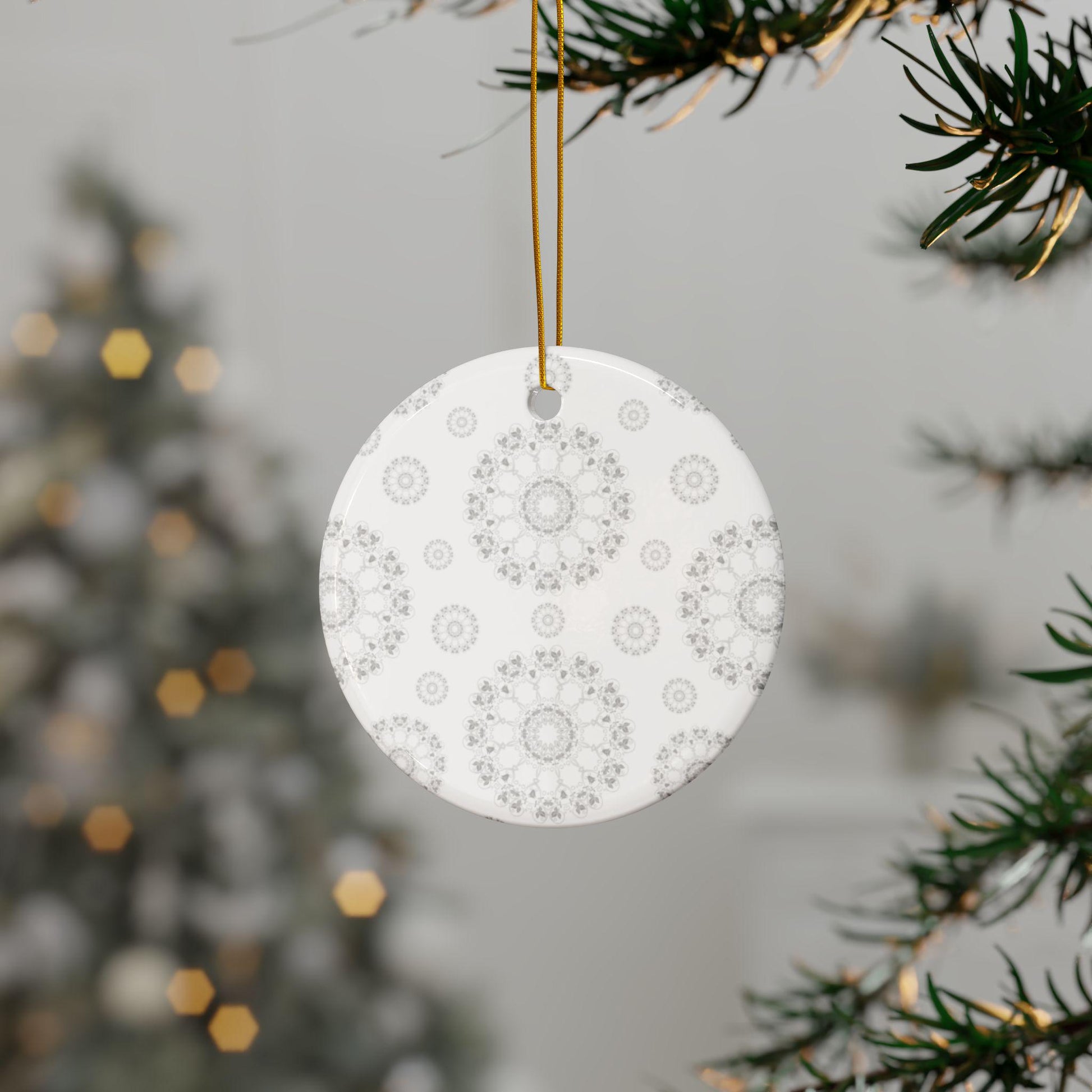 Elegant Ceramic Ornaments, 2-Side Print, Perfect for Holiday Decor, Gift Tags, Home Decor, Wedding Favors, Celebration Events