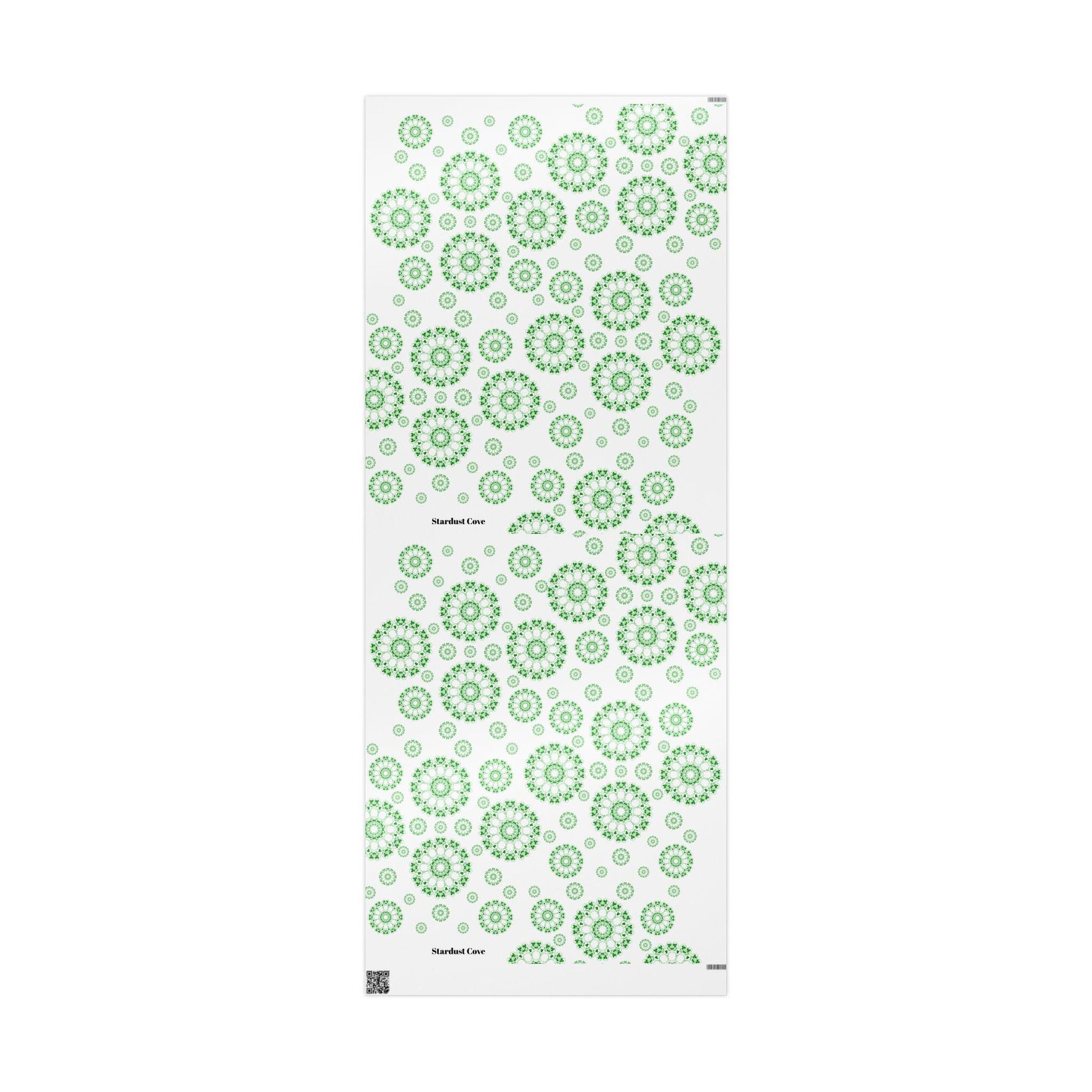 Green Mandala Wrapping Paper, Eco Friendly Gift Wrap, Floral Nature Gift Wrap, Holiday Birthday Packaging, Boho Botanical Gift Wrap