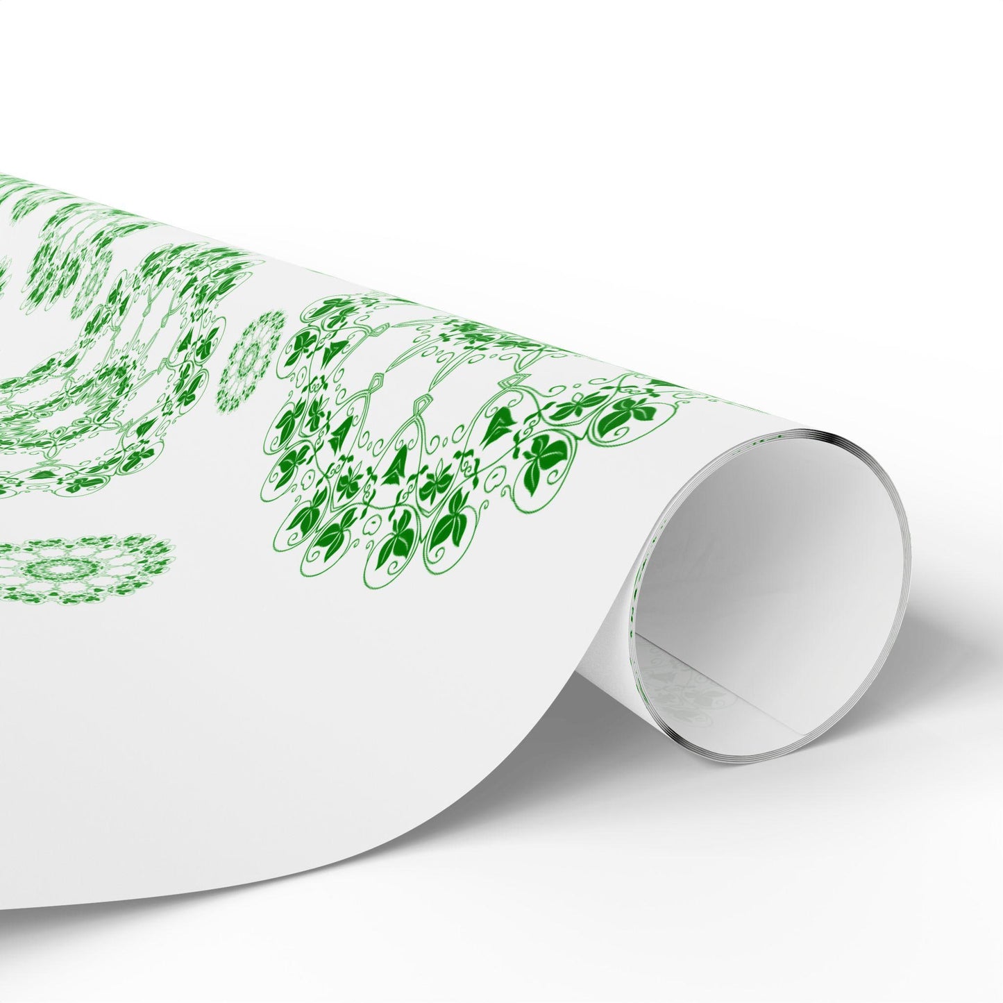 Green Mandala Wrapping Paper, Eco Friendly Gift Wrap, Floral Nature Gift Wrap, Holiday Birthday Packaging, Boho Botanical Gift Wrap