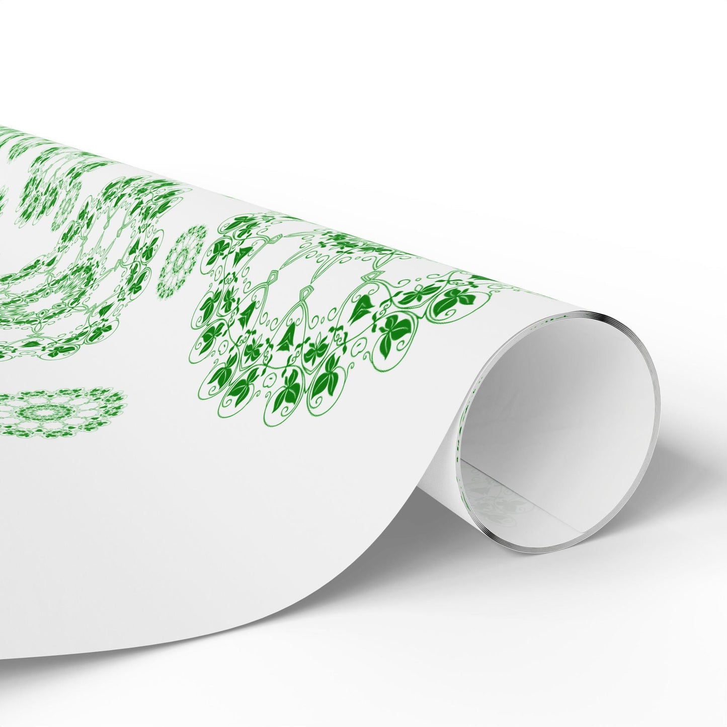 Green Mandala Wrapping Paper, Eco Friendly Gift Wrap, Floral Nature Gift Wrap, Holiday Birthday Packaging, Boho Botanical Gift Wrap