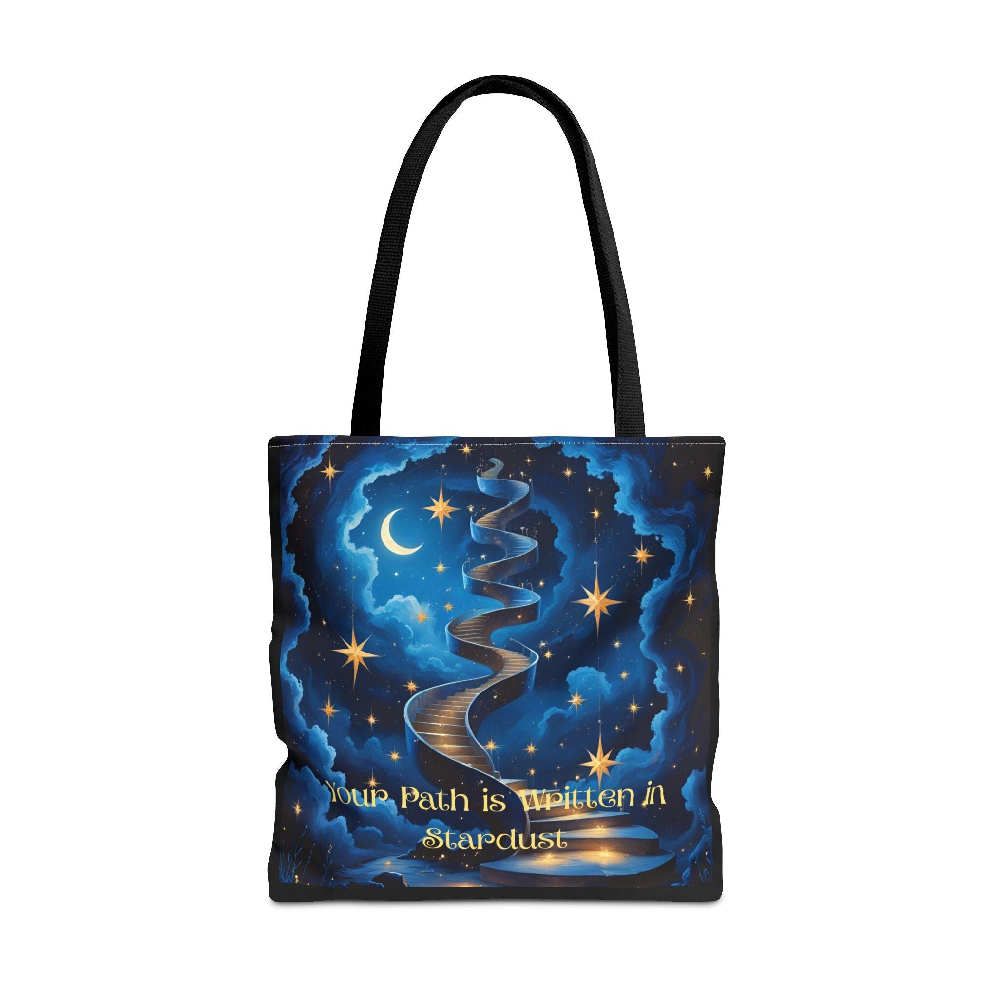 Cosmic Stardust Tote Bag - Celestial Night Sky Boho Astrology Canvas Bag