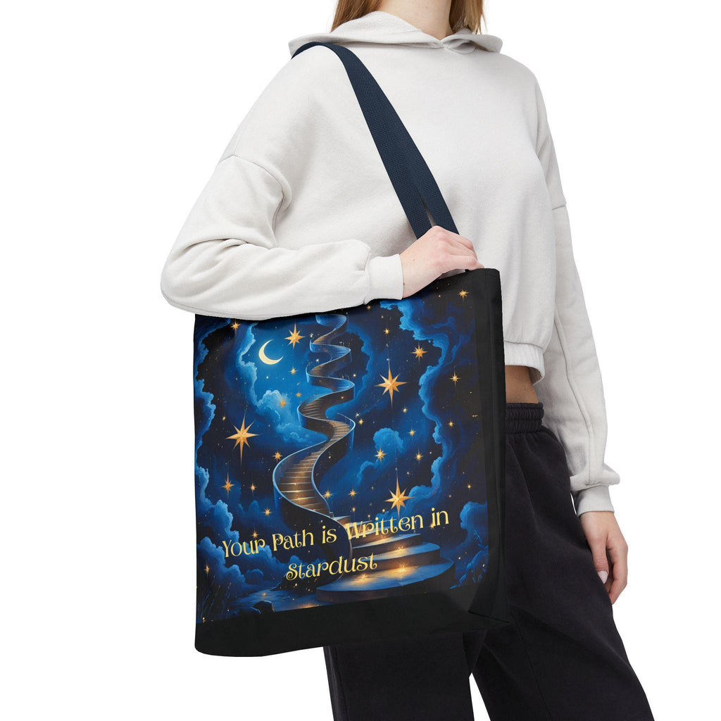 Cosmic Stardust Tote Bag - Celestial Night Sky Boho Astrology Canvas Bag