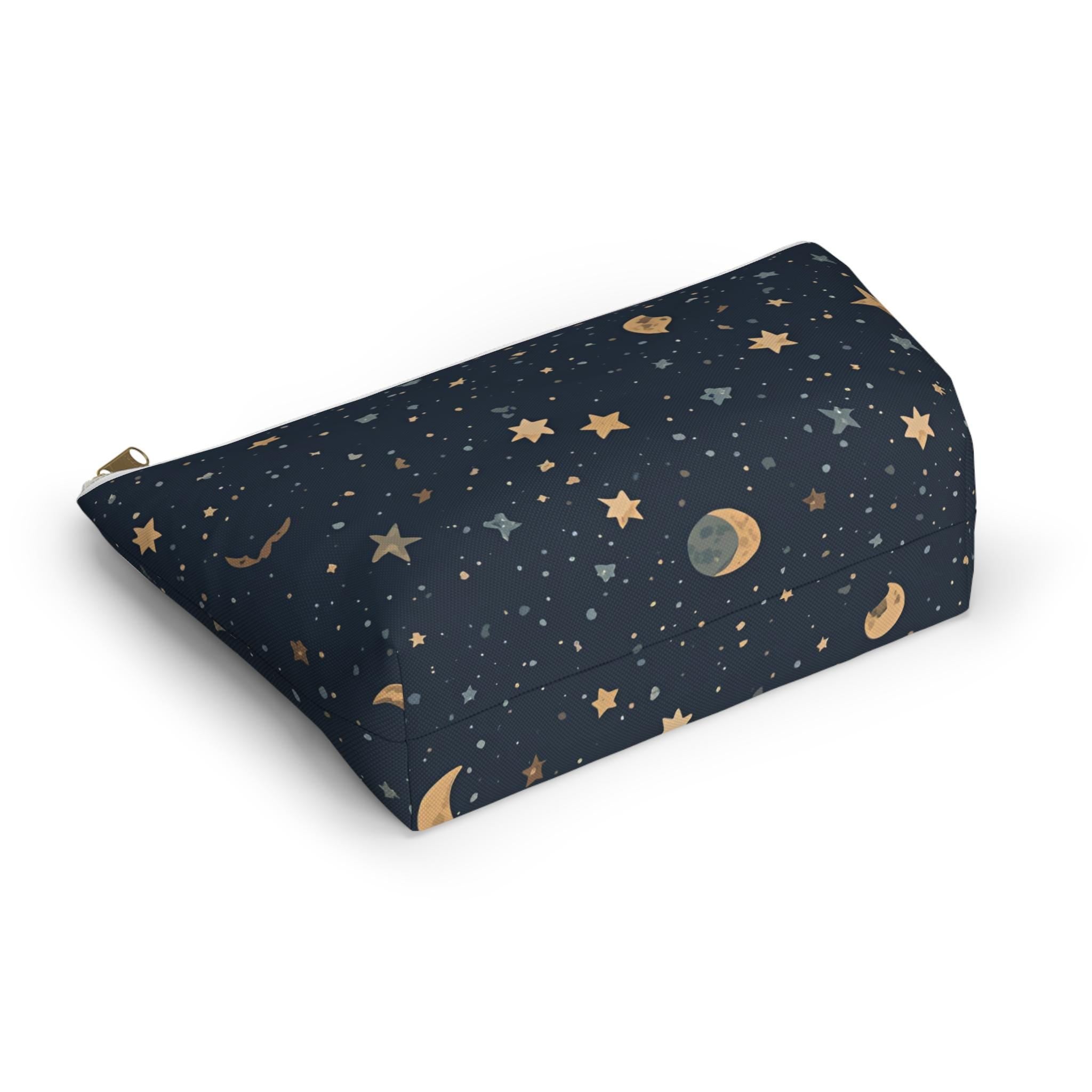 Celestial Moon and Stars Accessory Pouch | T-Bottom Travel Cosmetic Bag