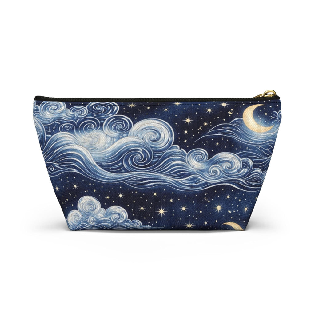 Starry Night Clouds Accessory Pouch | Moon and Swirl Sky Makeup Bag