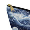 Starry Night Clouds Accessory Pouch | Moon and Swirl Sky Makeup Bag