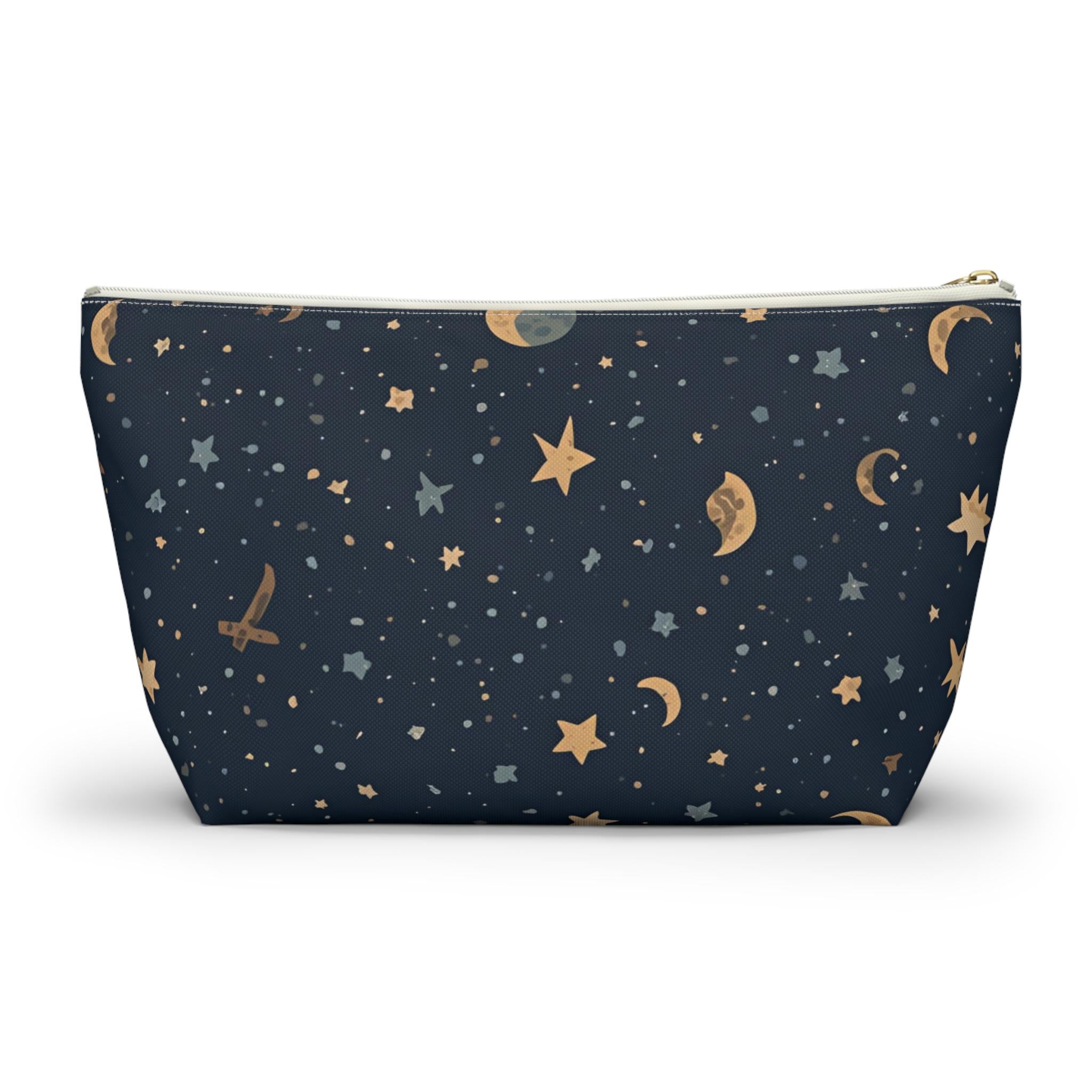 Celestial Moon and Stars Accessory Pouch | T-Bottom Travel Cosmetic Bag
