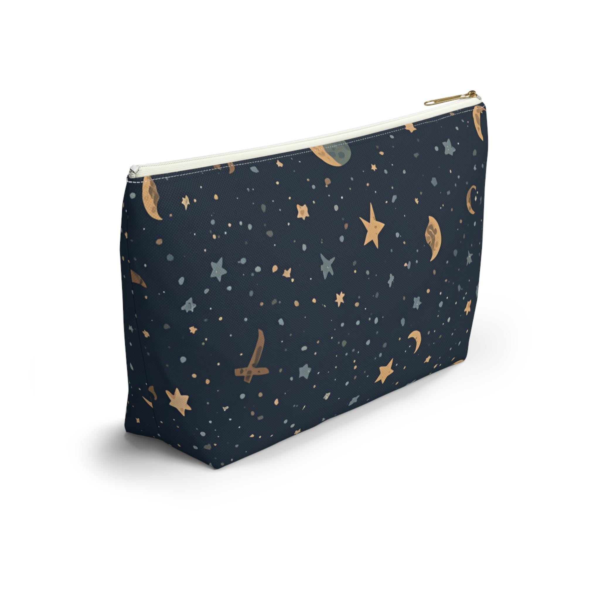 Celestial Moon and Stars Accessory Pouch | T-Bottom Travel Cosmetic Bag