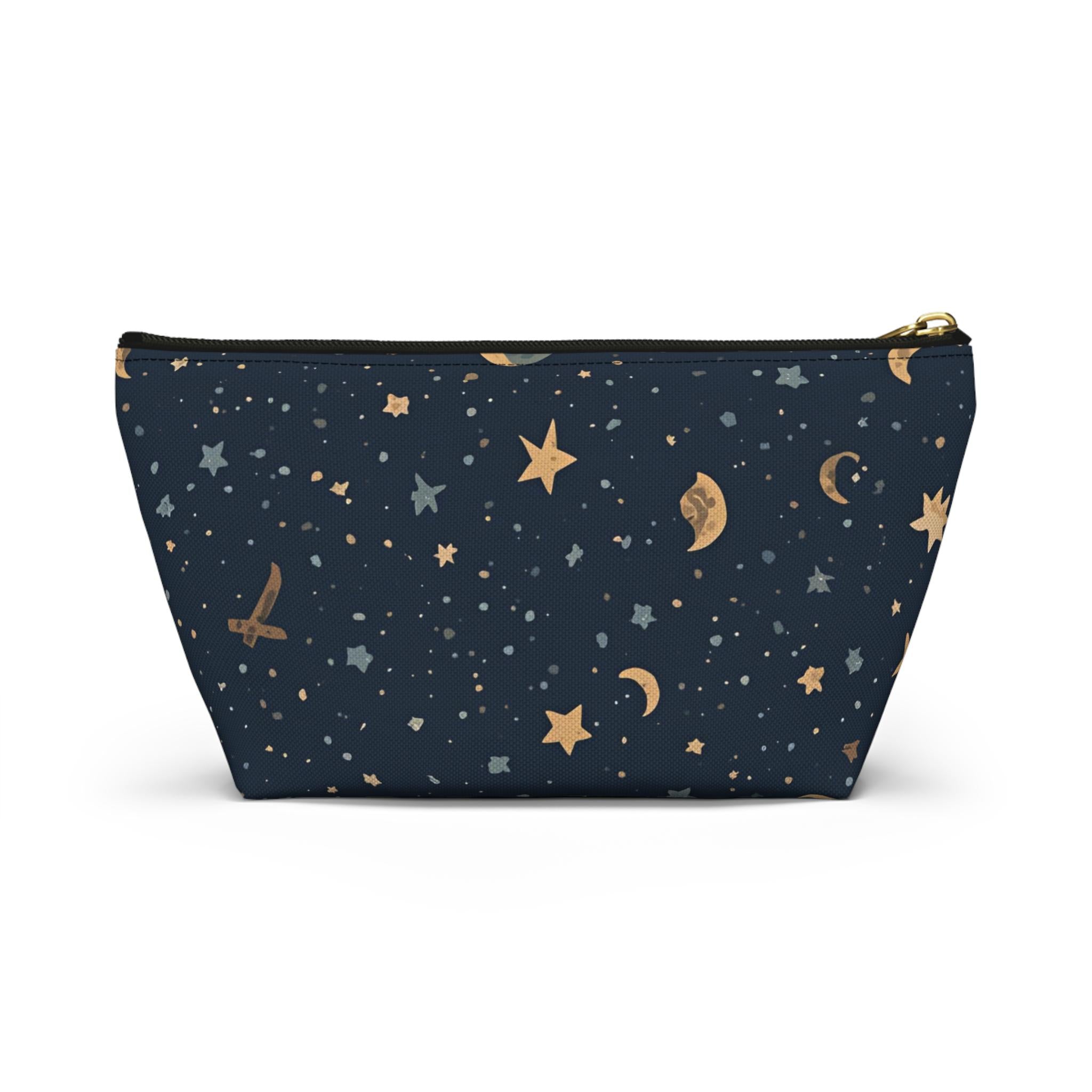 Celestial Moon and Stars Accessory Pouch | T-Bottom Travel Cosmetic Bag