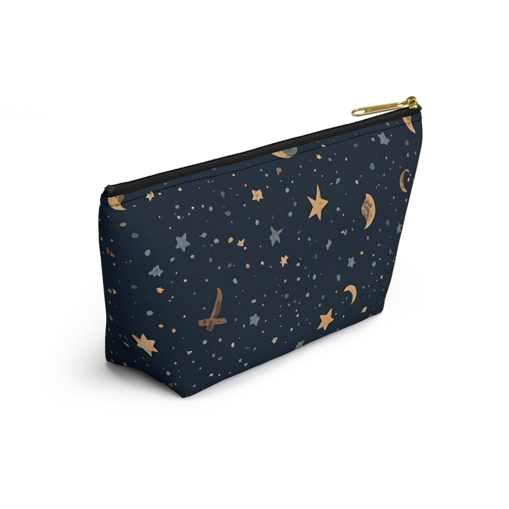 Celestial Moon and Stars Accessory Pouch | T-Bottom Travel Cosmetic Bag
