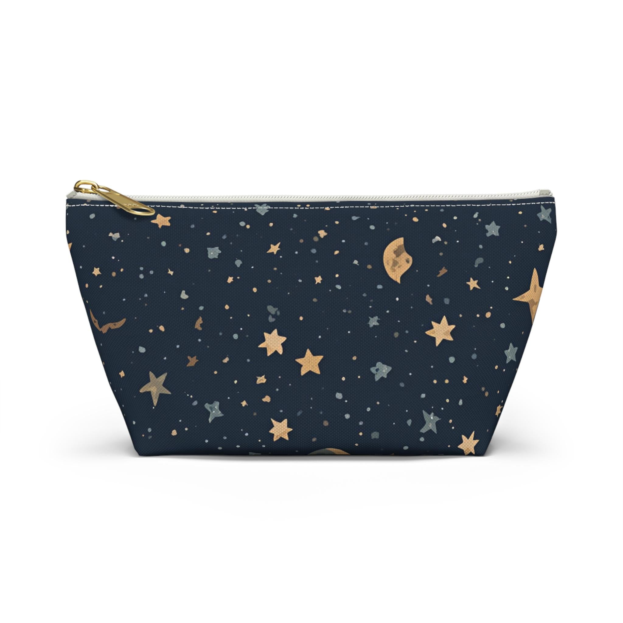 Celestial Moon and Stars Accessory Pouch | T-Bottom Travel Cosmetic Bag