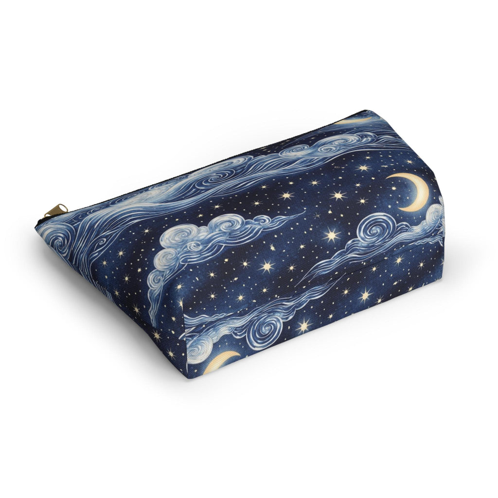 Starry Night Clouds Accessory Pouch | Moon and Swirl Sky Makeup Bag