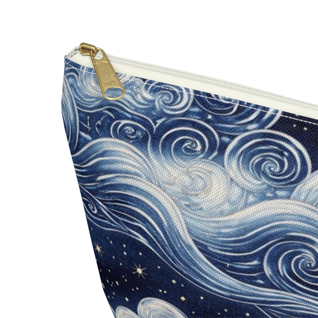 Starry Night Clouds Accessory Pouch | Moon and Swirl Sky Makeup Bag
