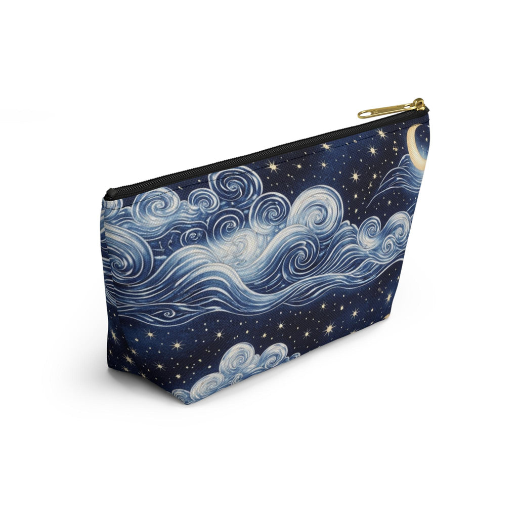Starry Night Clouds Accessory Pouch | Moon and Swirl Sky Makeup Bag