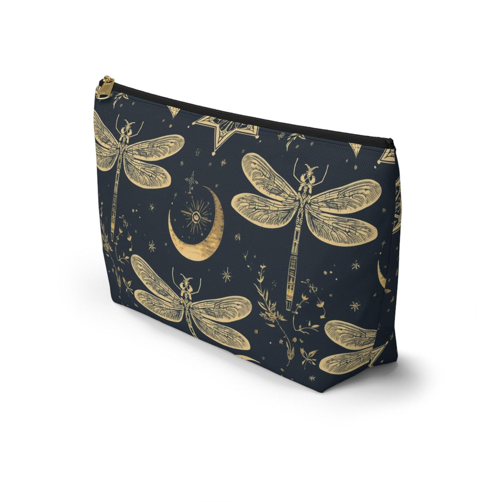 Golden Dragonfly Moon Pattern Accessory Pouch