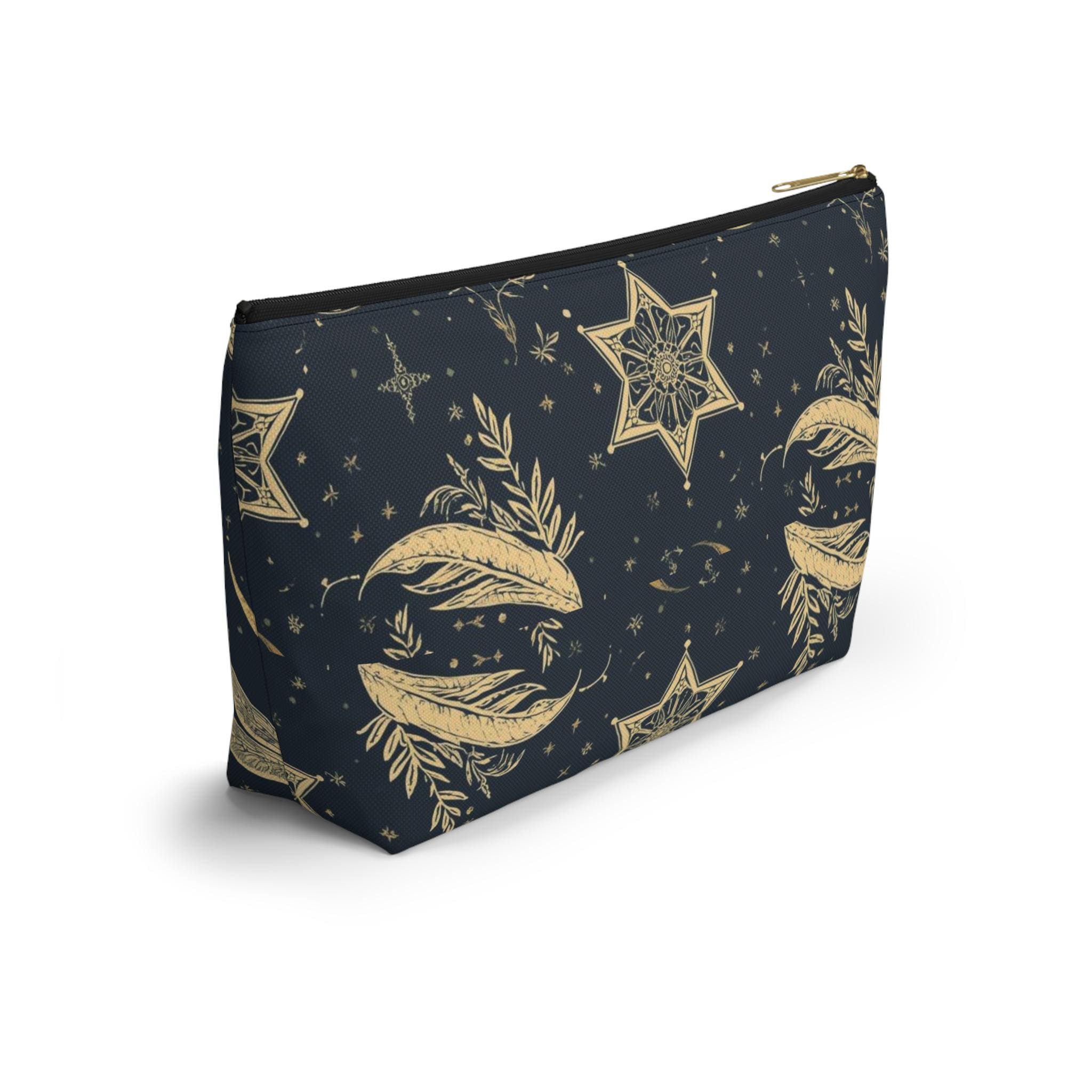 Golden Dragonfly Moon Pattern Accessory Pouch