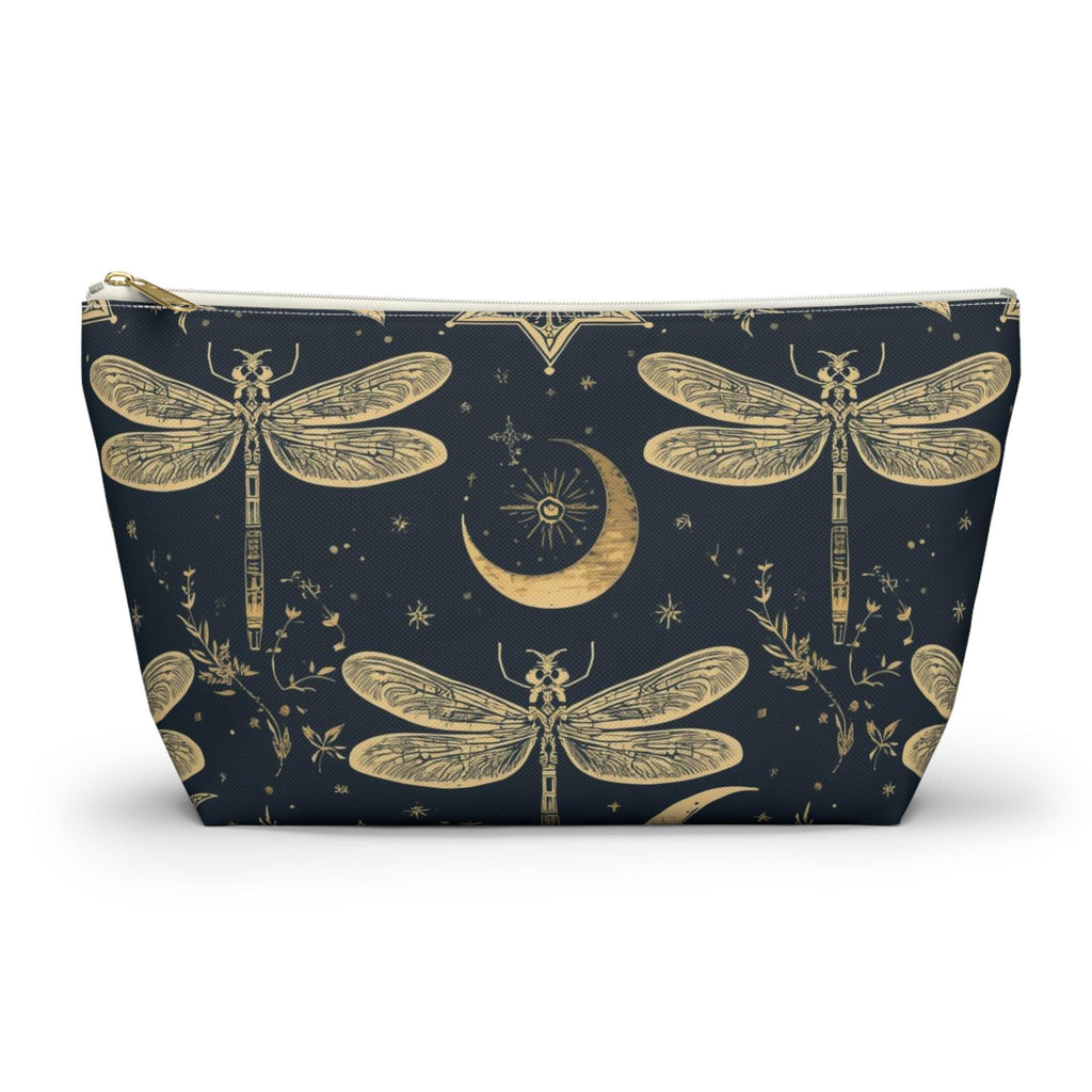 Golden Dragonfly Moon Pattern Accessory Pouch