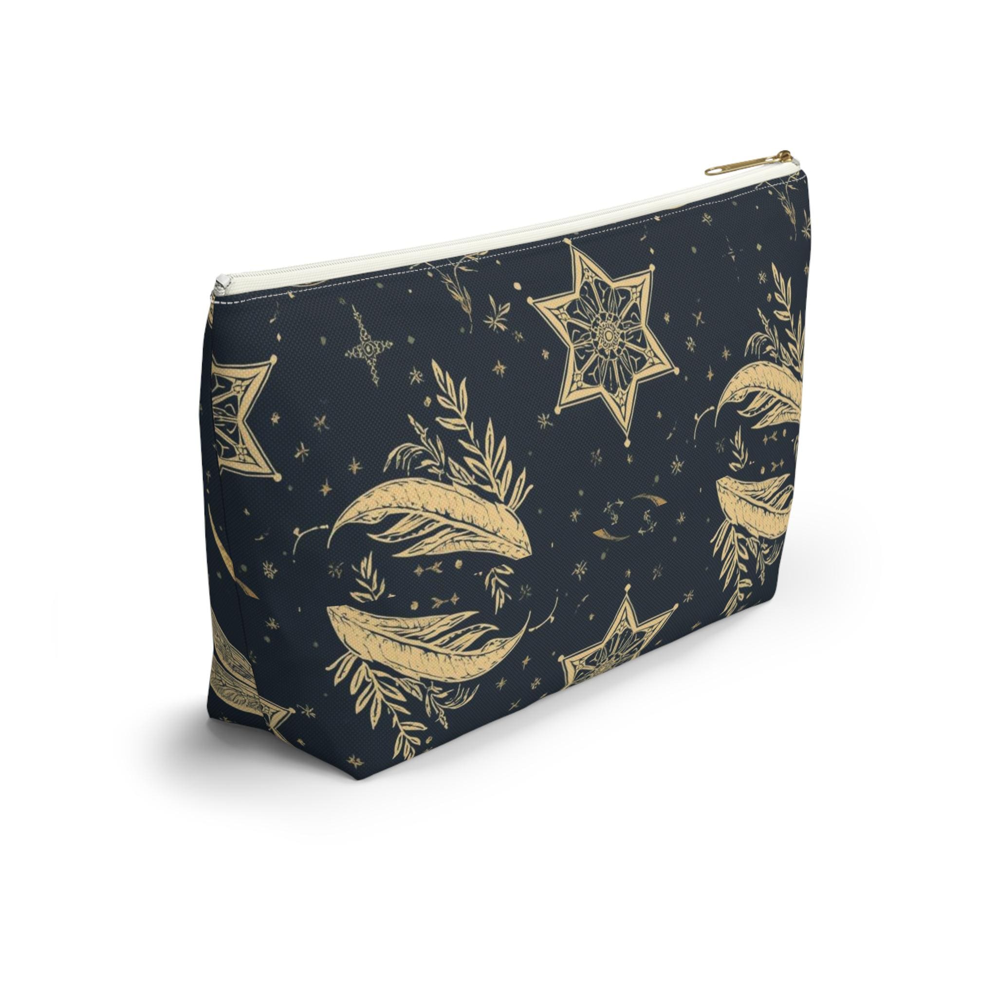 Golden Dragonfly Moon Pattern Accessory Pouch