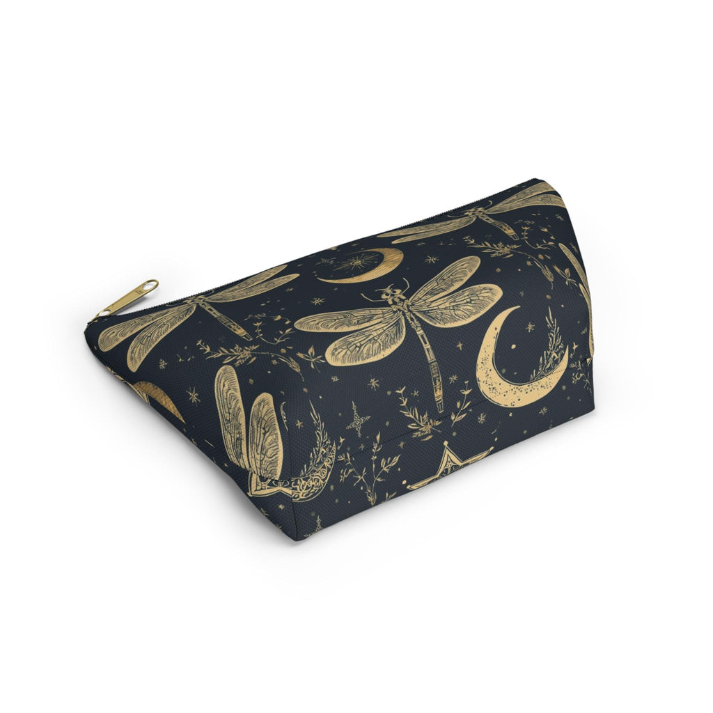 Golden Dragonfly Moon Pattern Accessory Pouch