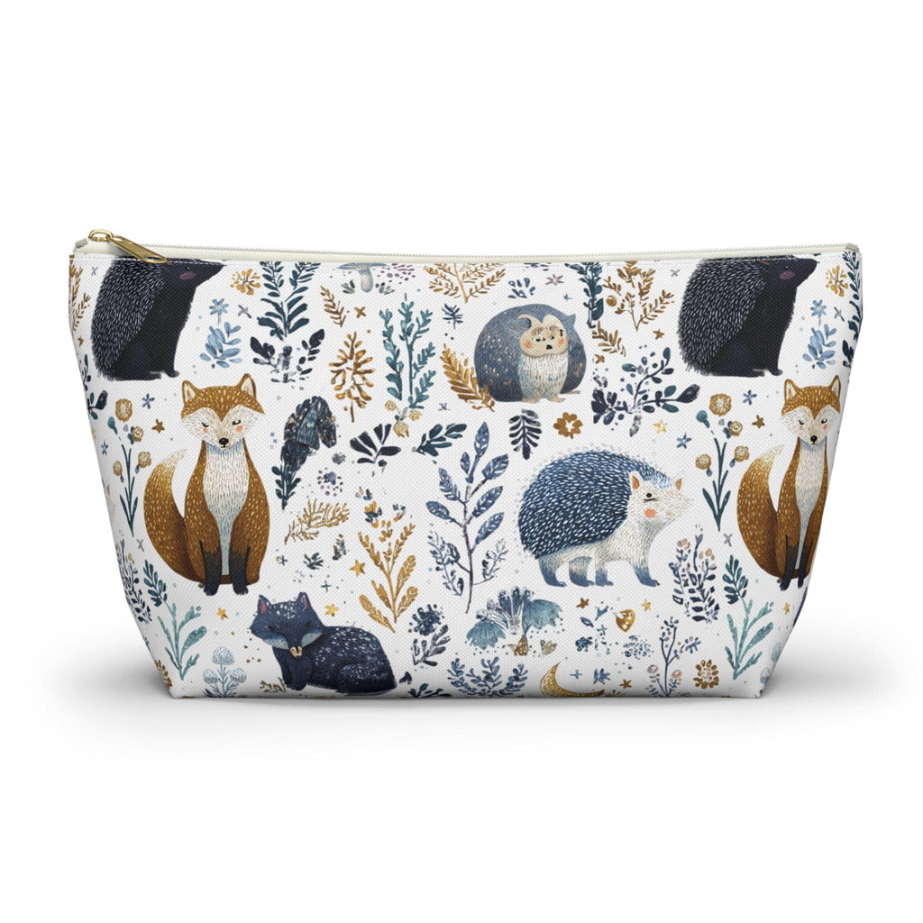 Cosmetic bag with animal pattern on a white background