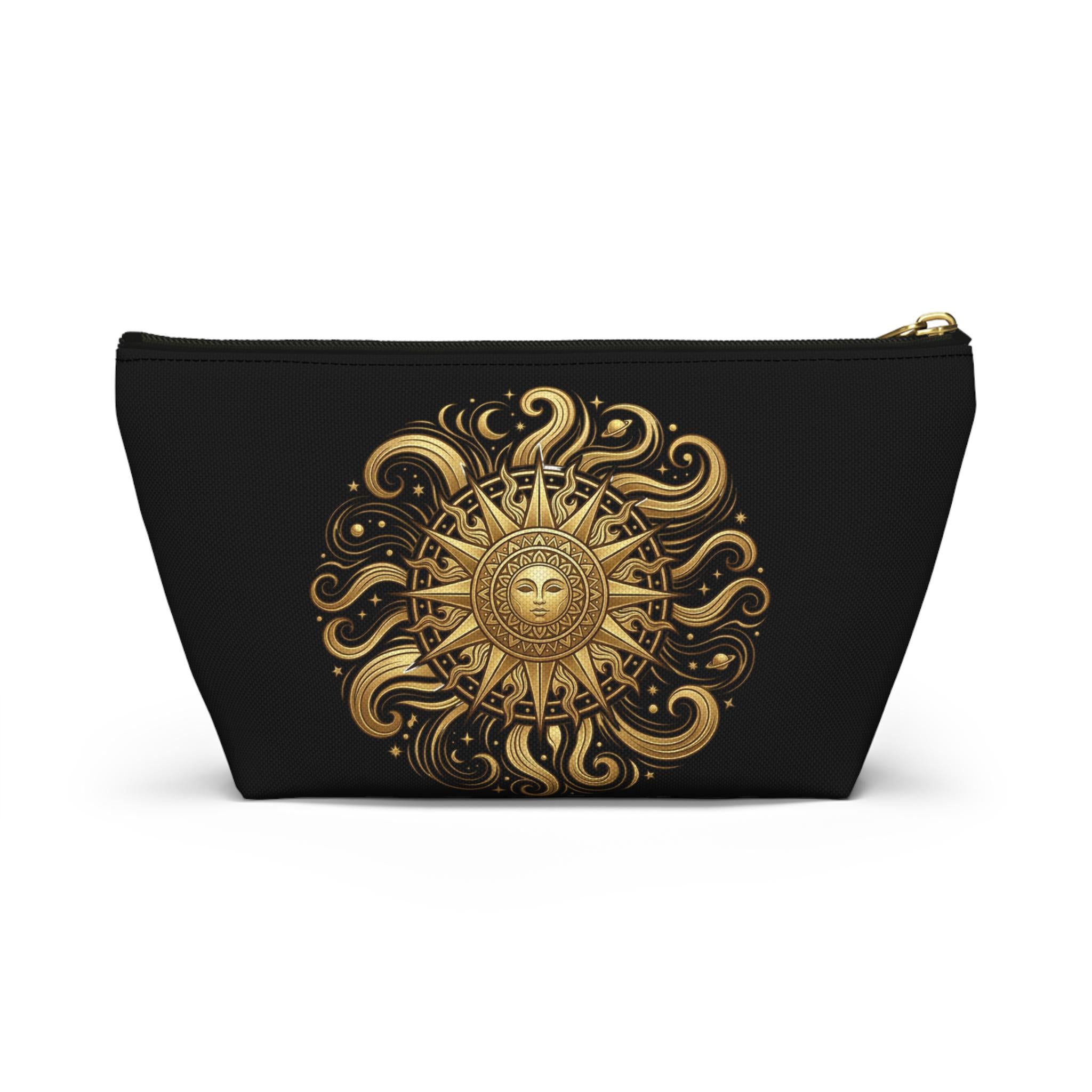 Golden Sun Celestial Pouch | Makeup Bag, T-Bottom Accessory Organizer