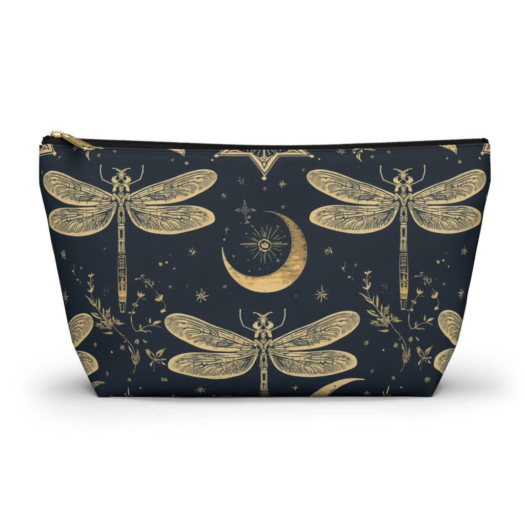 Golden Dragonfly Moon Pattern Accessory Pouch