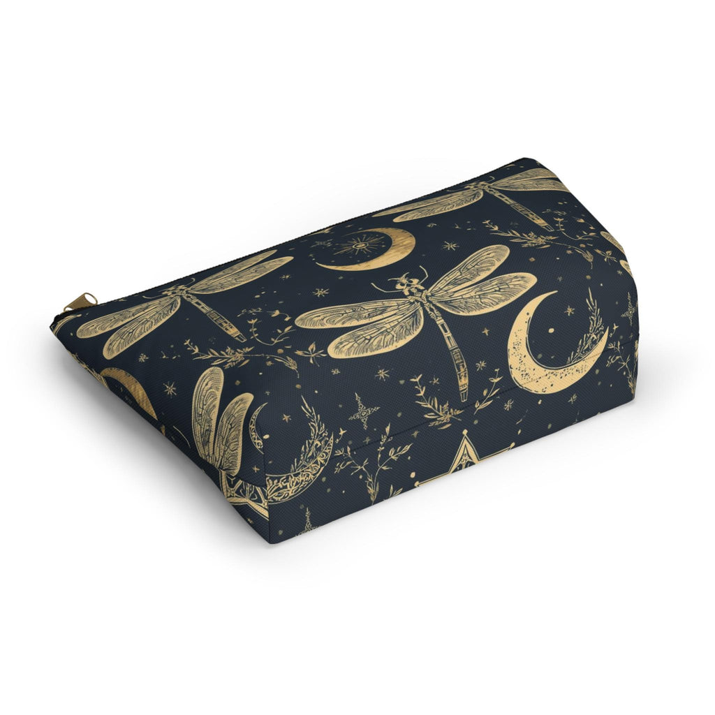 Golden Dragonfly Moon Pattern Accessory Pouch