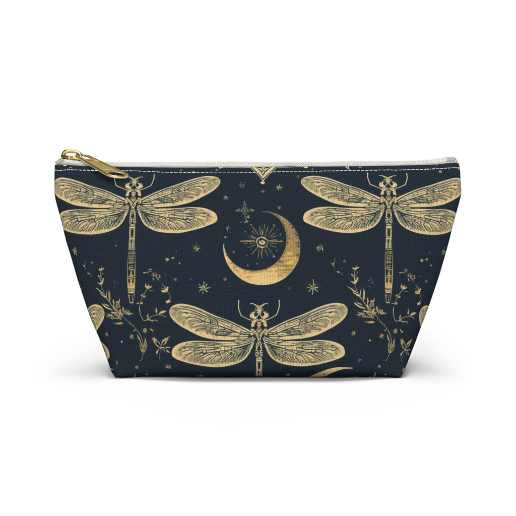 Golden Dragonfly Moon Pattern Accessory Pouch