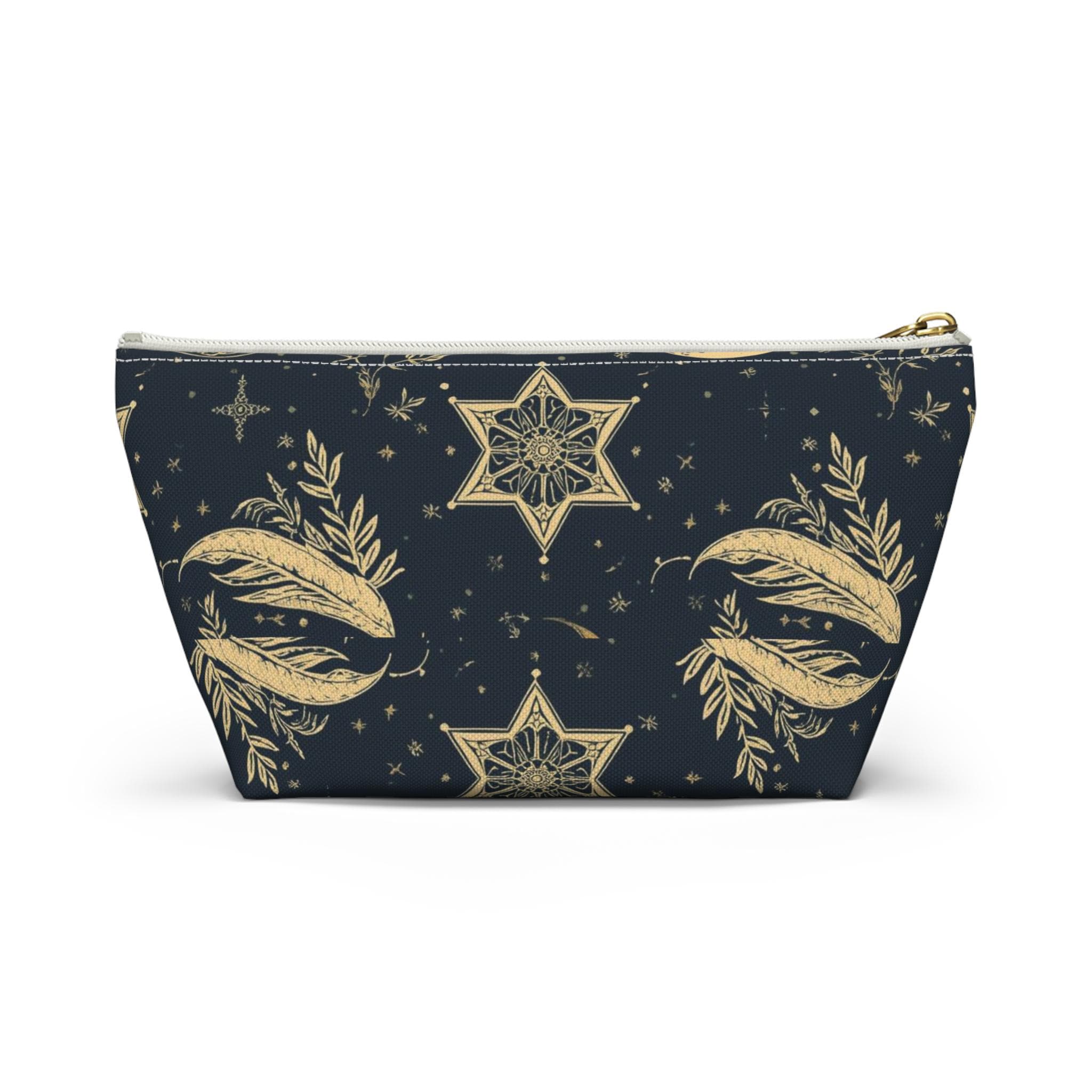 Golden Dragonfly Moon Pattern Accessory Pouch