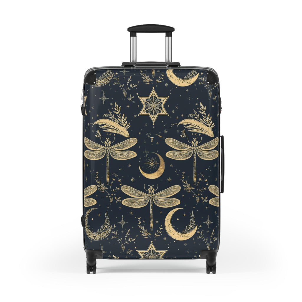 Celestial Dragonfly Moon Suitcase | Stardust Cove Travel Luggage | Starry Night Carry On