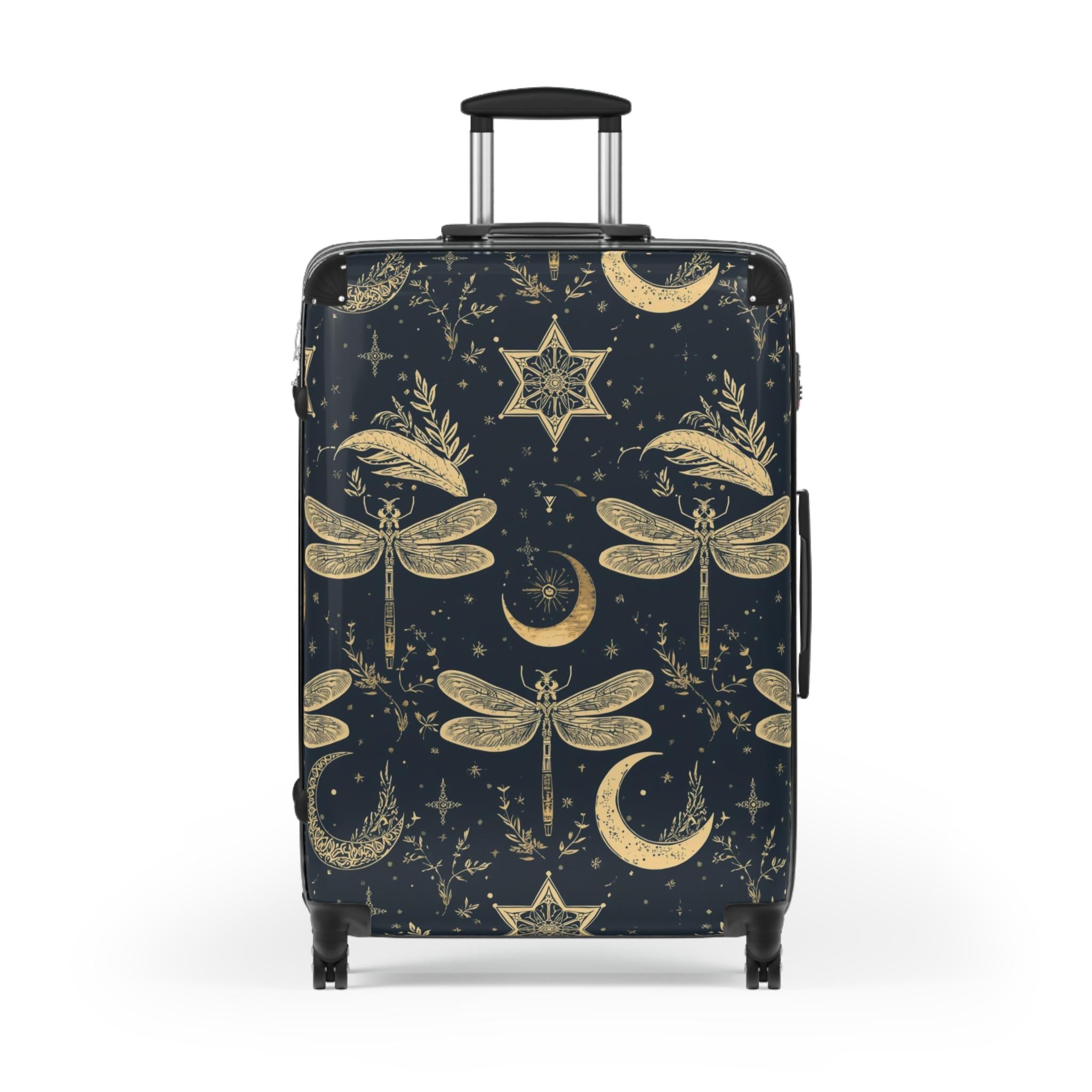 Celestial Dragonfly Moon Suitcase | Stardust Cove Travel Luggage | Starry Night Carry On