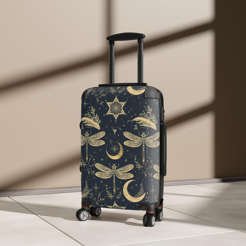 Celestial Dragonfly Moon Suitcase | Stardust Cove Travel Luggage | Starry Night Carry On
