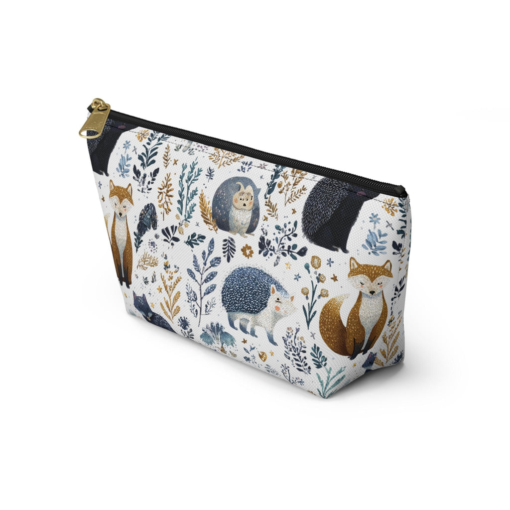 Pouch with forest animal pattern on a white background