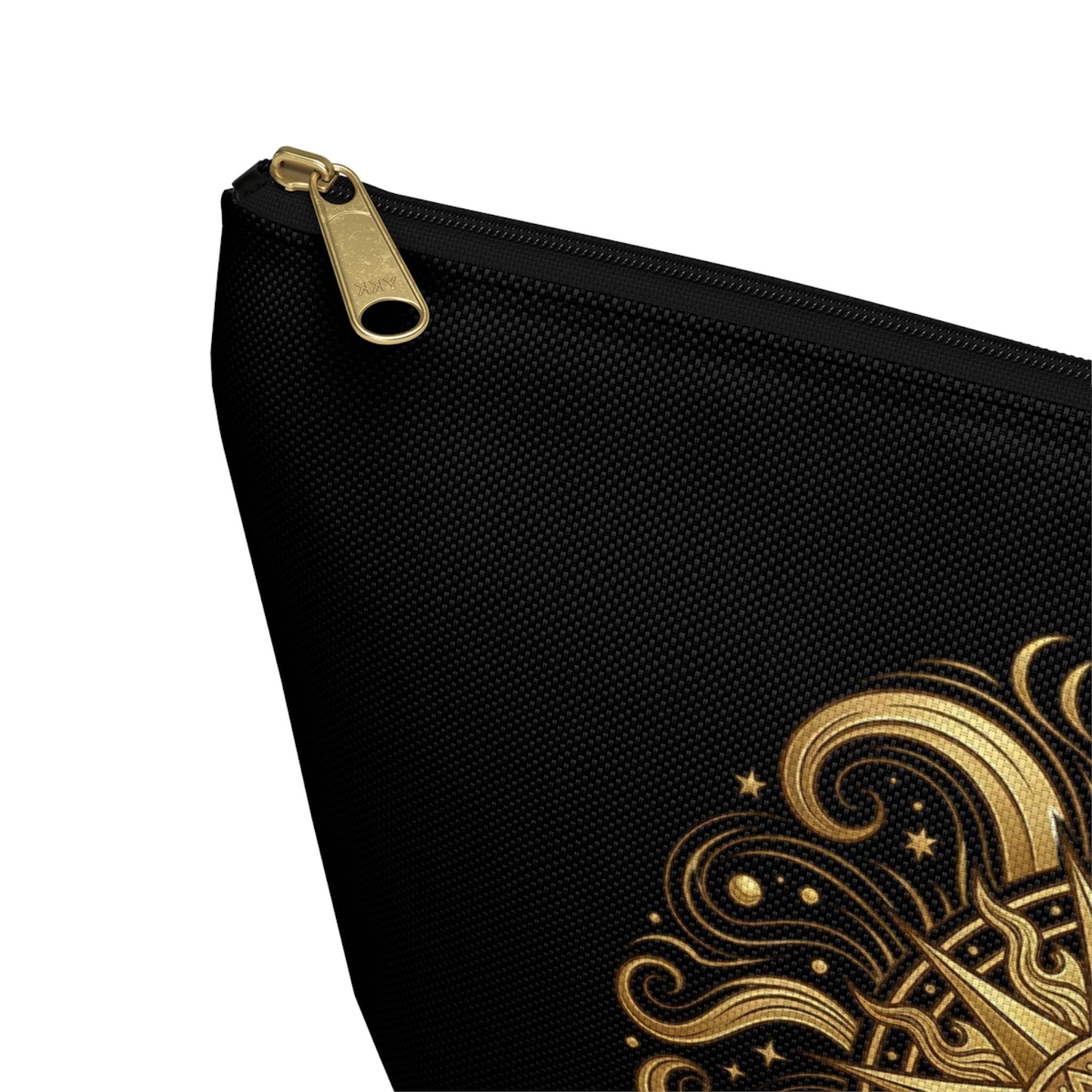 Golden Sun Celestial Pouch | Makeup Bag, T-Bottom Accessory Organizer