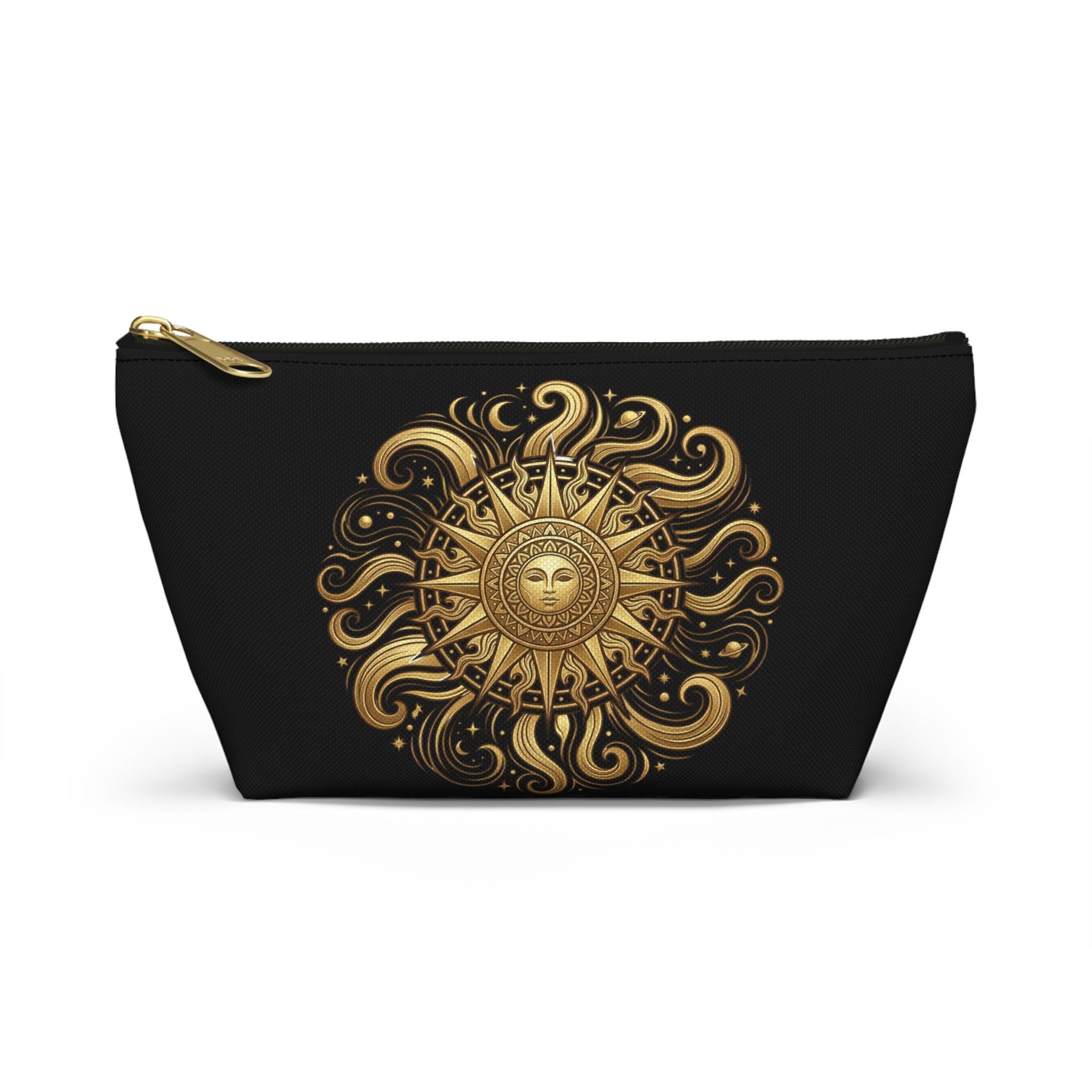Golden Sun Celestial Pouch | Makeup Bag, T-Bottom Accessory Organizer