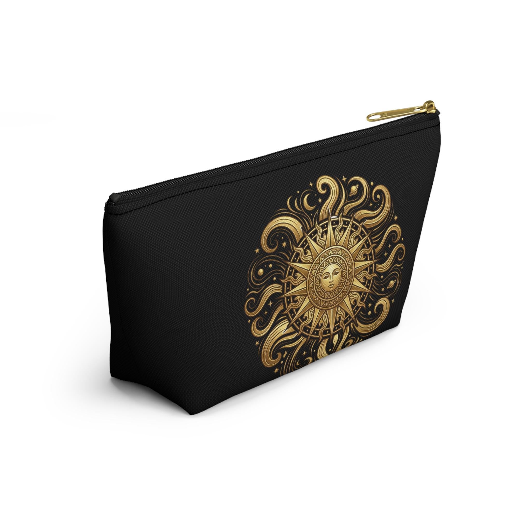 Golden Sun Celestial Pouch | Makeup Bag, T-Bottom Accessory Organizer