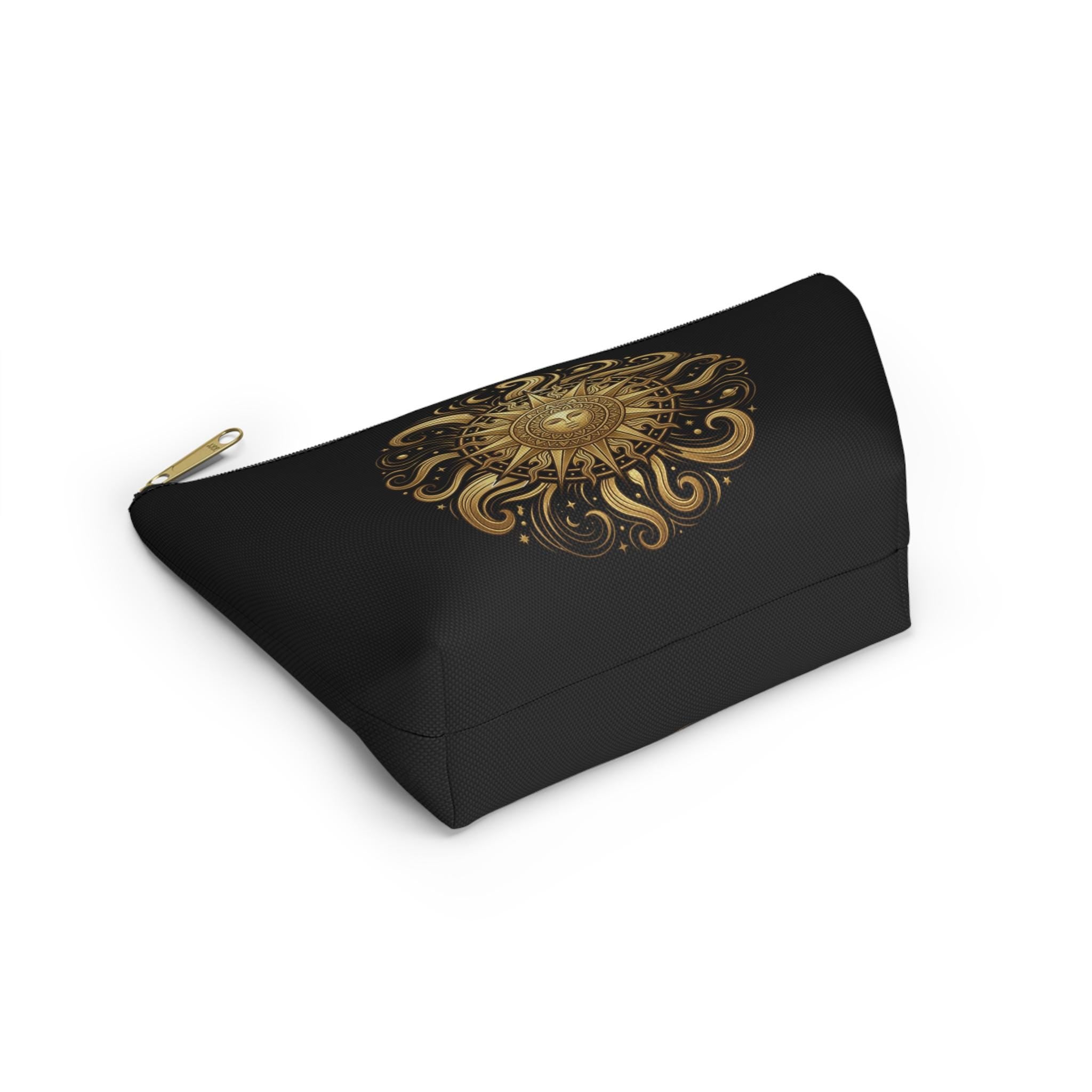 Golden Sun Celestial Pouch | Makeup Bag, T-Bottom Accessory Organizer