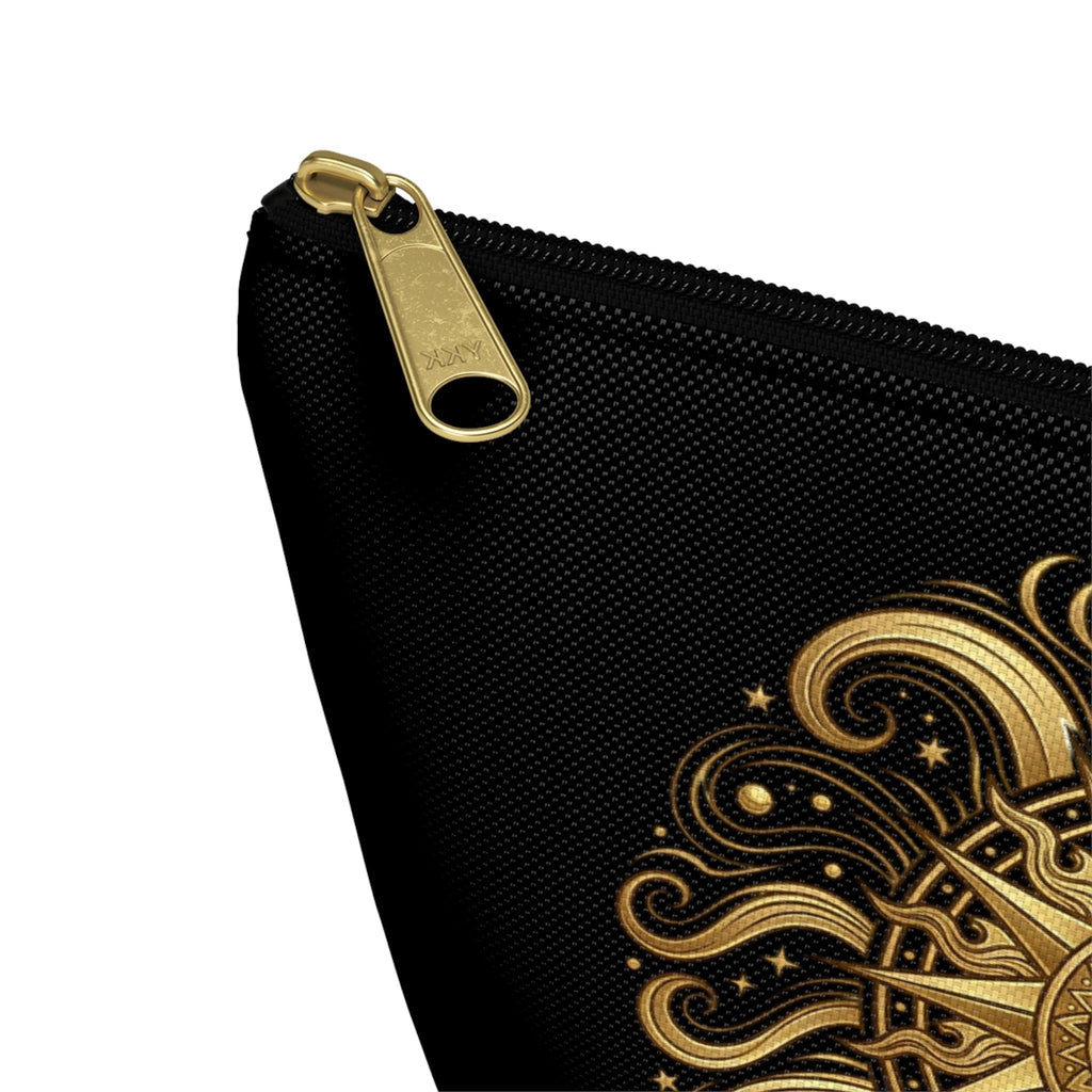 Golden Sun Celestial Pouch | Makeup Bag, T-Bottom Accessory Organizer