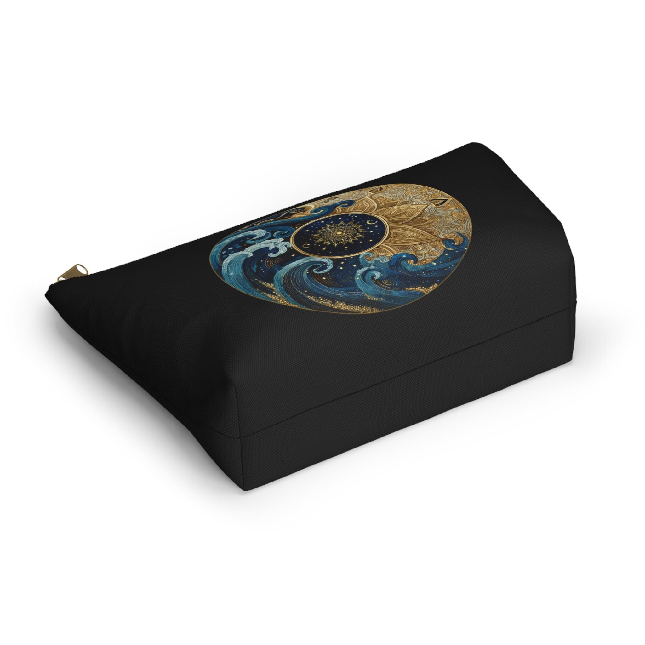 Ocean Wave Moon Mandala Accessory Pouch
